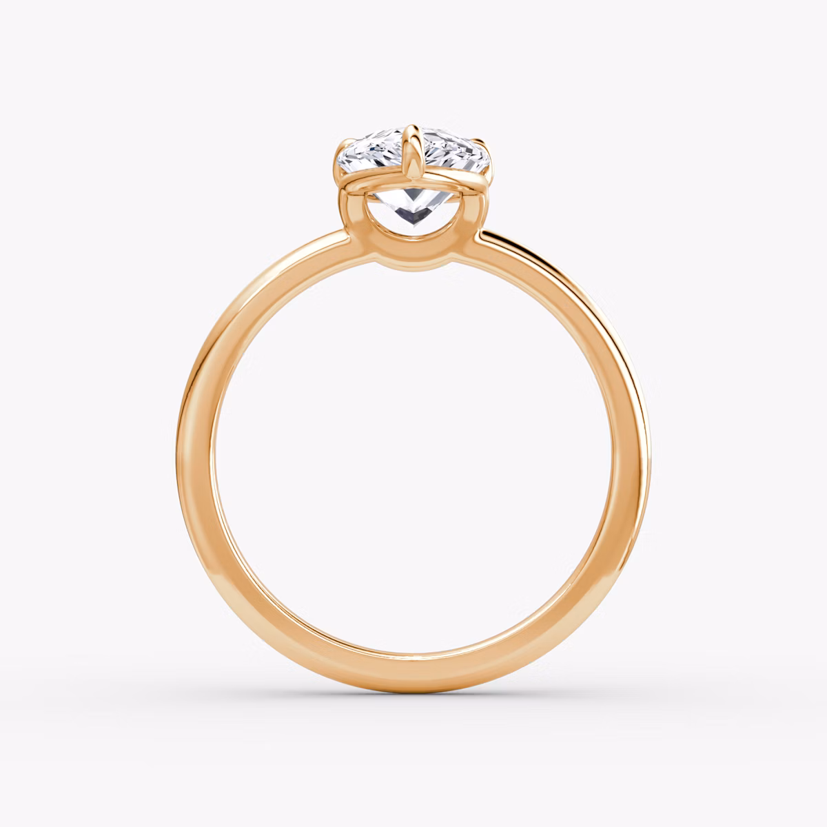 The Signature | Pear | 14k | Rose Gold | bandAccent: Plain | bandWidth: standard | hiddenHalo: no | diamondOrientation: vertical | caratWeight: other