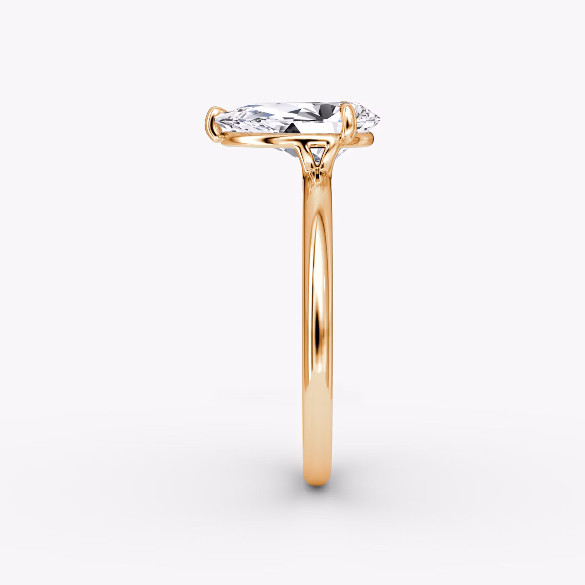 The Signature | Pear | 14k | Rose Gold | bandAccent: Plain | bandWidth: standard | hiddenHalo: no | diamondOrientation: vertical | caratWeight: other
