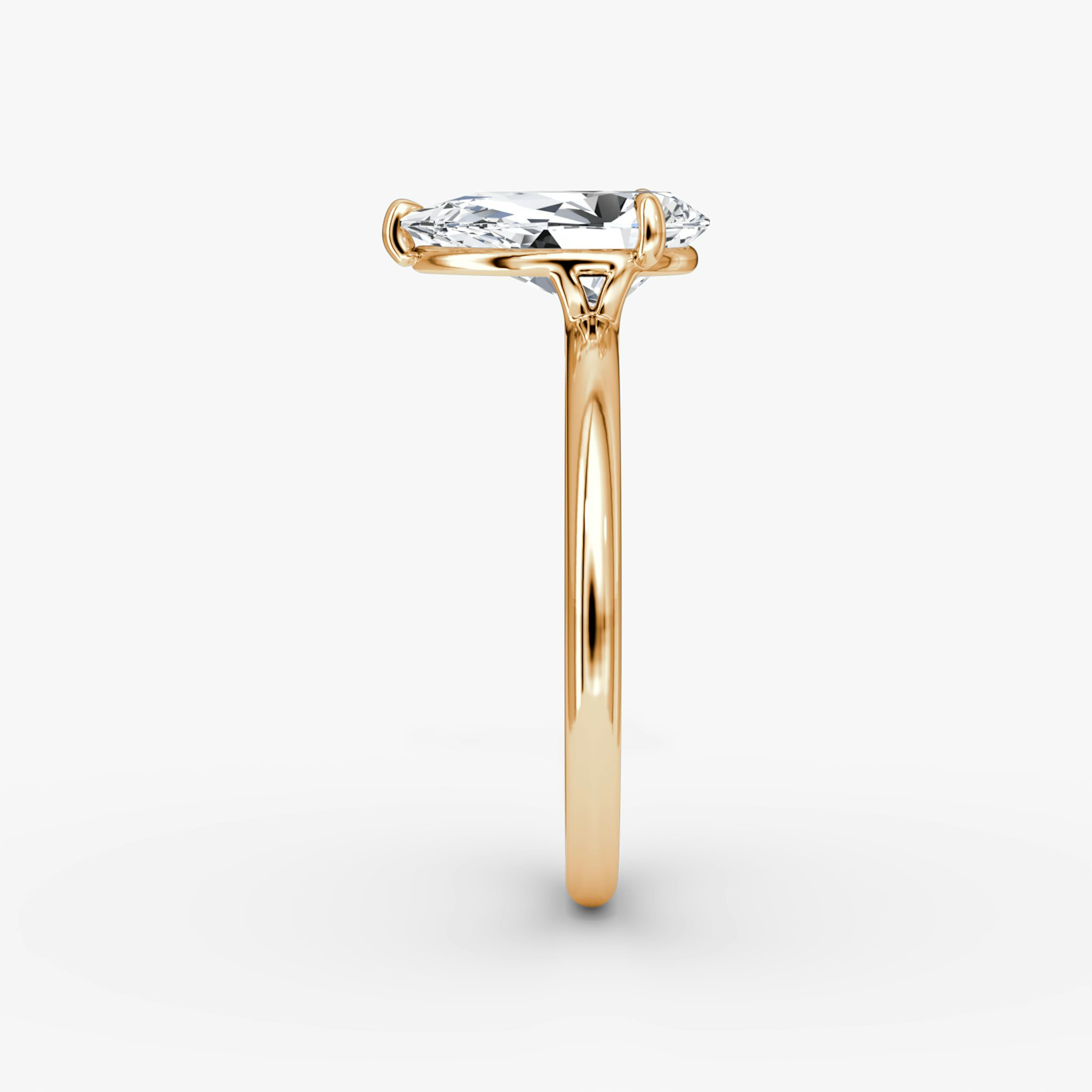 The Signature | Pear | 14k | Rose Gold | bandAccent: Plain | bandWidth: standard | hiddenHalo: no | diamondOrientation: vertical | caratWeight: other