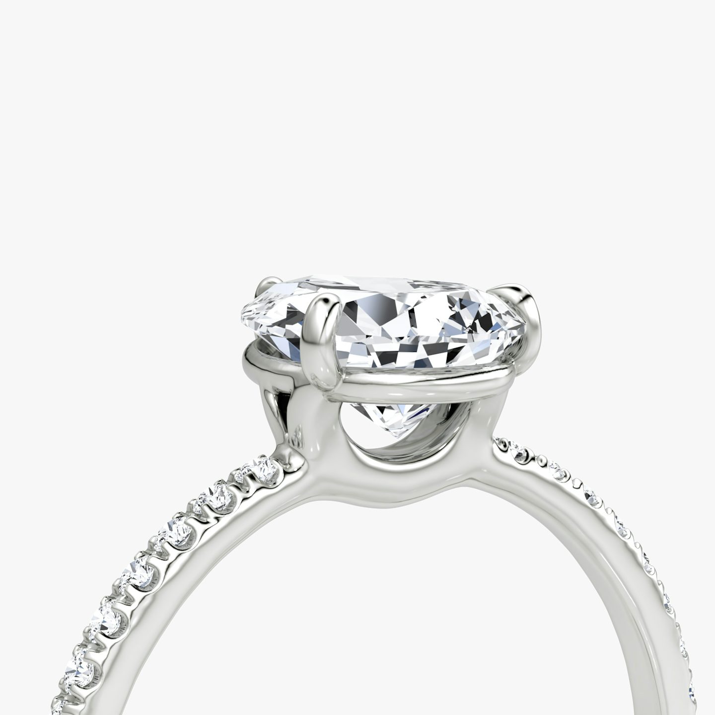 Signature | Tropfen | 18k | Weißgold | bandAccent: Mit Pavé-Besatz | bandWidth: standard | hiddenHalo: no | diamondOrientation: vertical | caratWeight: other