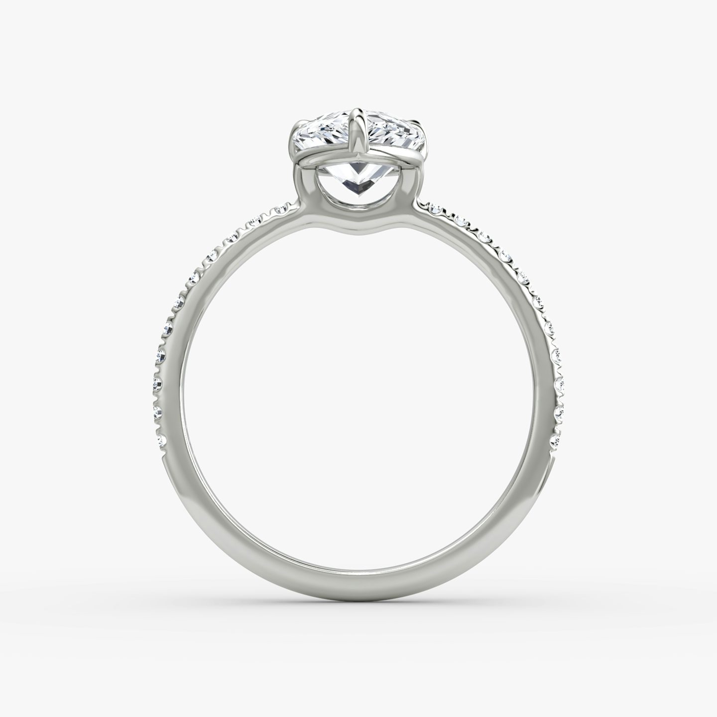 Signature | Tropfen | 18k | Weißgold | bandAccent: Mit Pavé-Besatz | bandWidth: standard | hiddenHalo: no | diamondOrientation: vertical | caratWeight: other