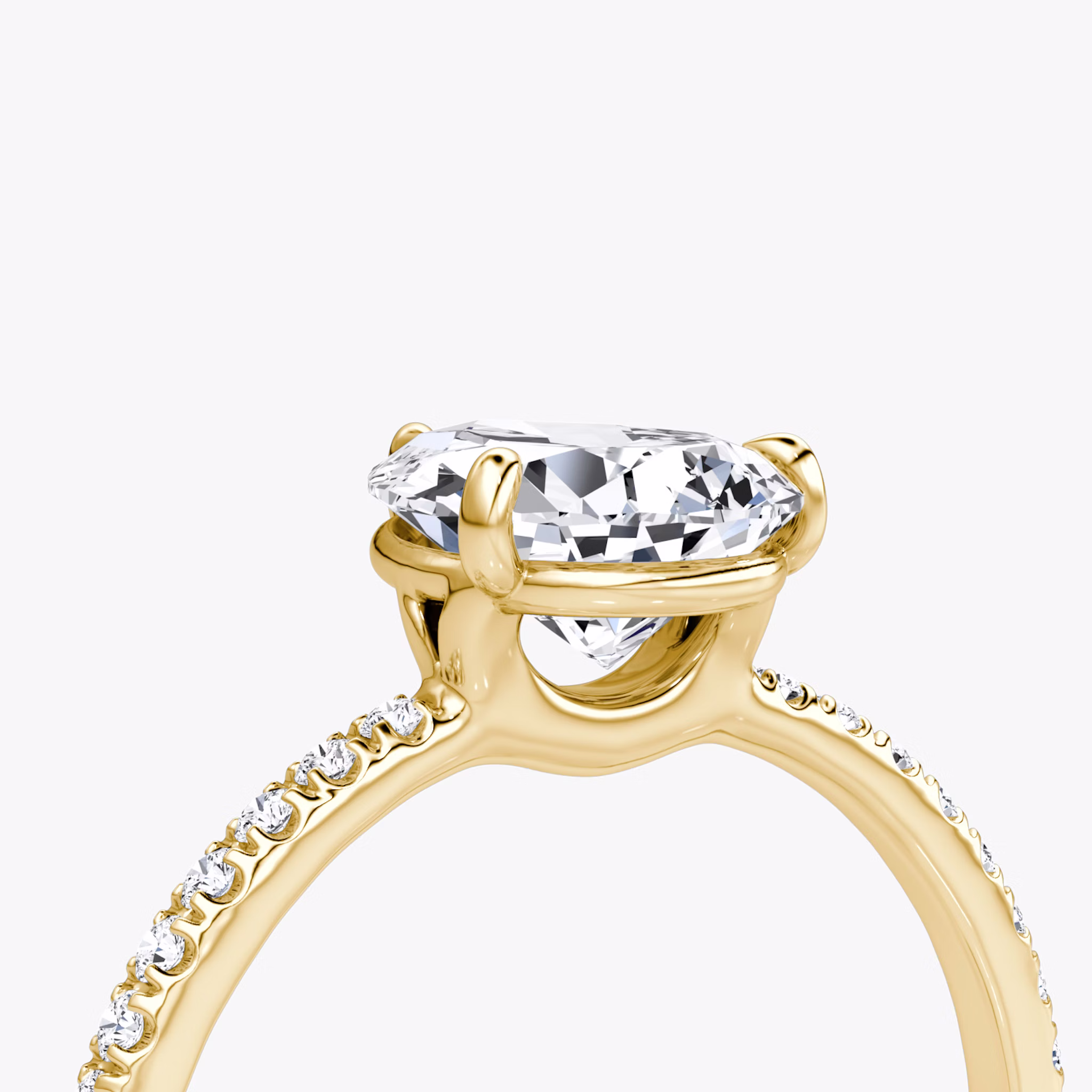 The Signature | Pear | 18k | Yellow Gold | bandAccent: Pavé | bandWidth: standard | hiddenHalo: no | diamondOrientation: vertical | caratWeight: other