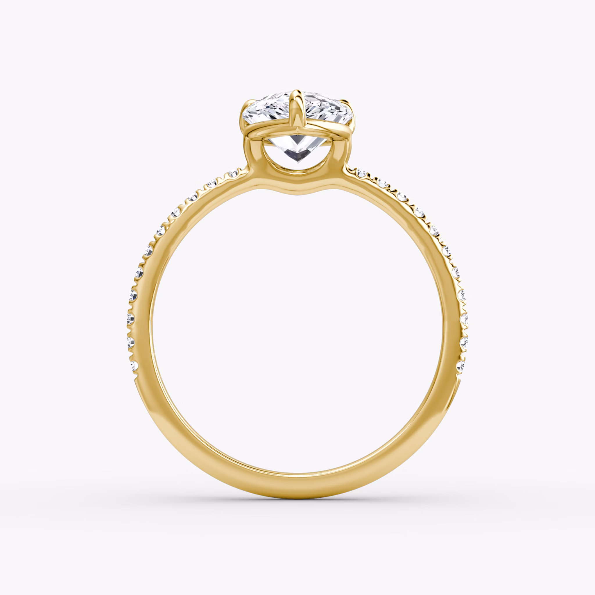 The Signature | Pear | 18k | Yellow Gold | bandAccent: Pavé | bandWidth: standard | hiddenHalo: no | diamondOrientation: vertical | caratWeight: other
