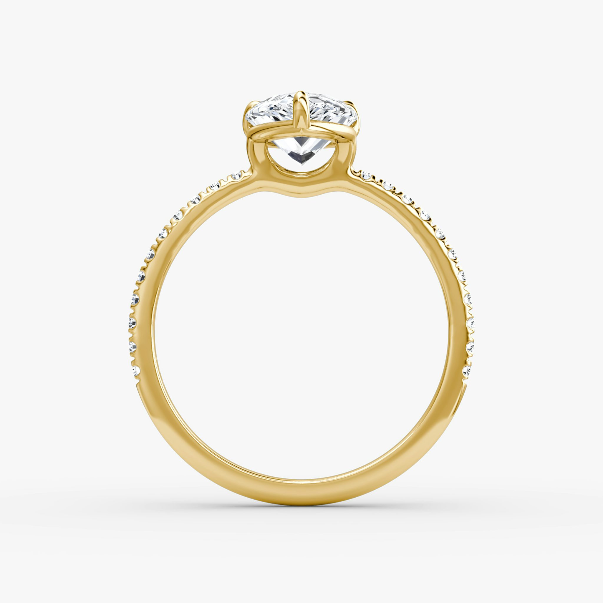 The Signature | Pear | 18k | Yellow Gold | bandAccent: Pavé | bandWidth: standard | hiddenHalo: no | diamondOrientation: vertical | caratWeight: other