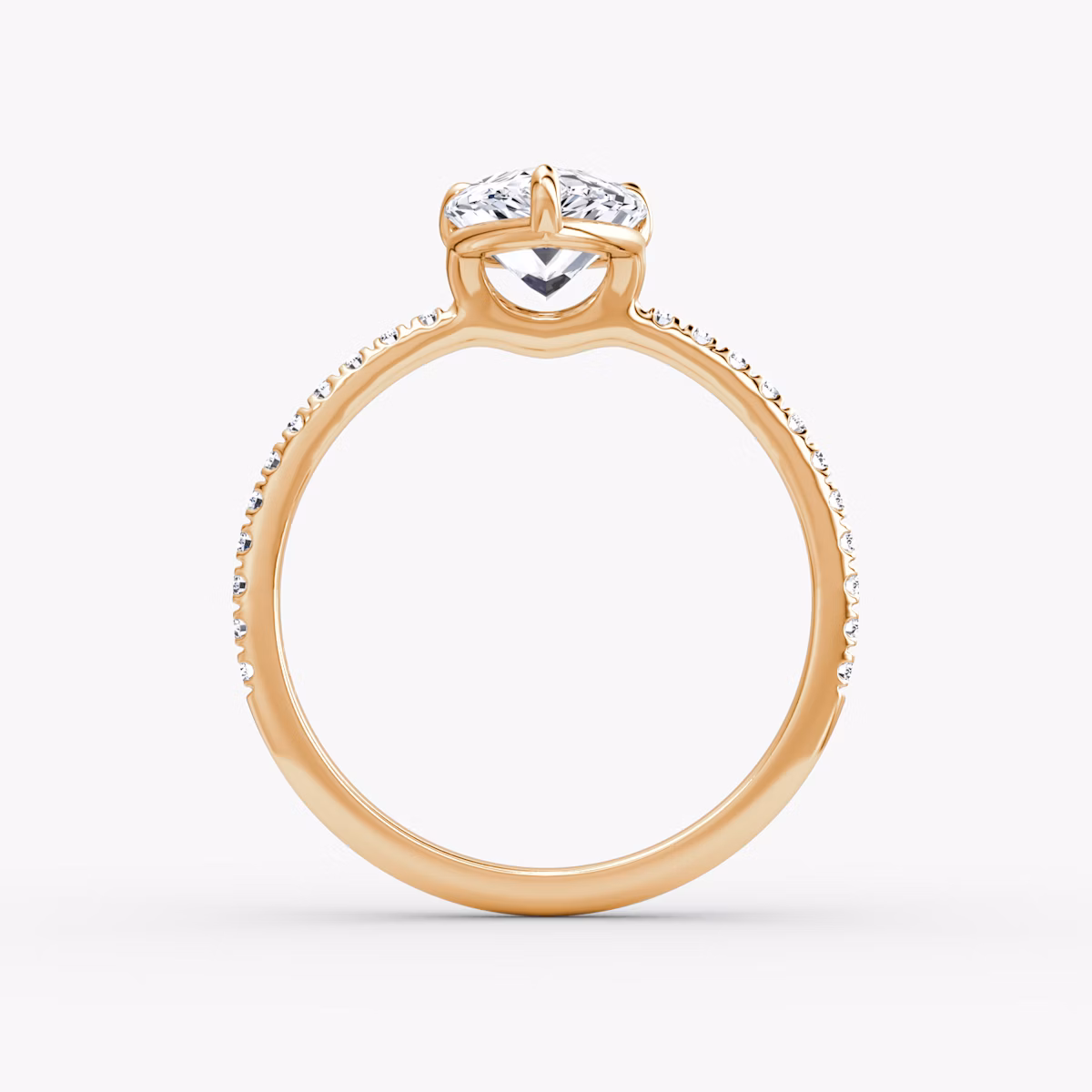 Signature | Tropfen | 14k | Roségold | bandAccent: Mit Pavé-Besatz | bandWidth: standard | hiddenHalo: no | diamondOrientation: vertical | caratWeight: other