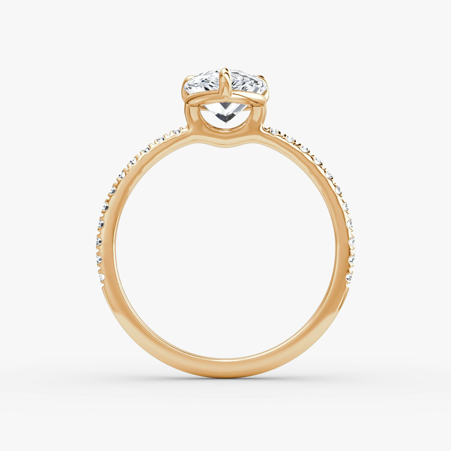 The Signature | Pear | 14k | Rose Gold | bandAccent: Pavé | bandWidth: standard | hiddenHalo: no | diamondOrientation: vertical | caratWeight: other