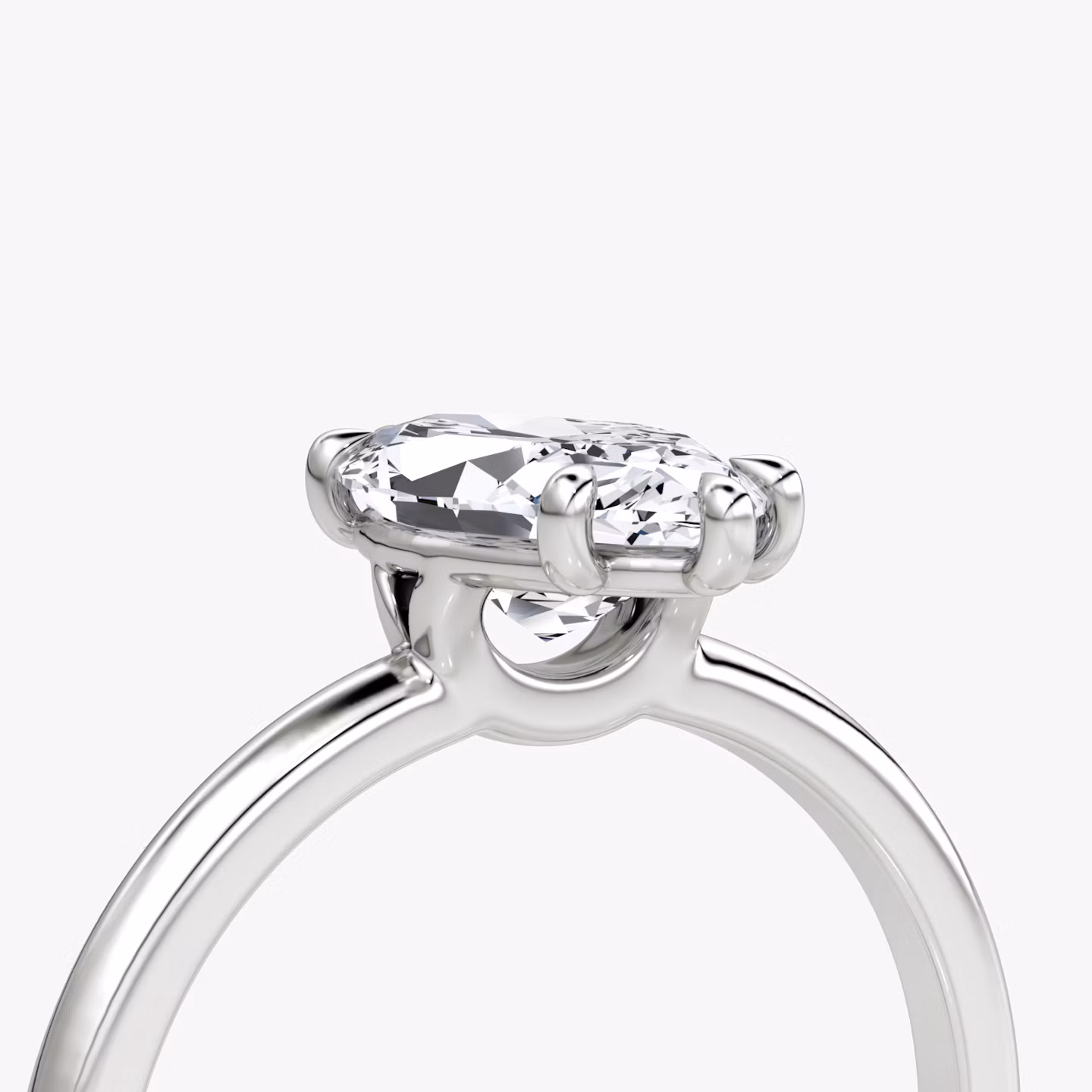 The Signature | Marquise | 18k | White Gold | bandAccent: Plain | bandWidth: standard | hiddenHalo: no | diamondOrientation: vertical | caratWeight: other