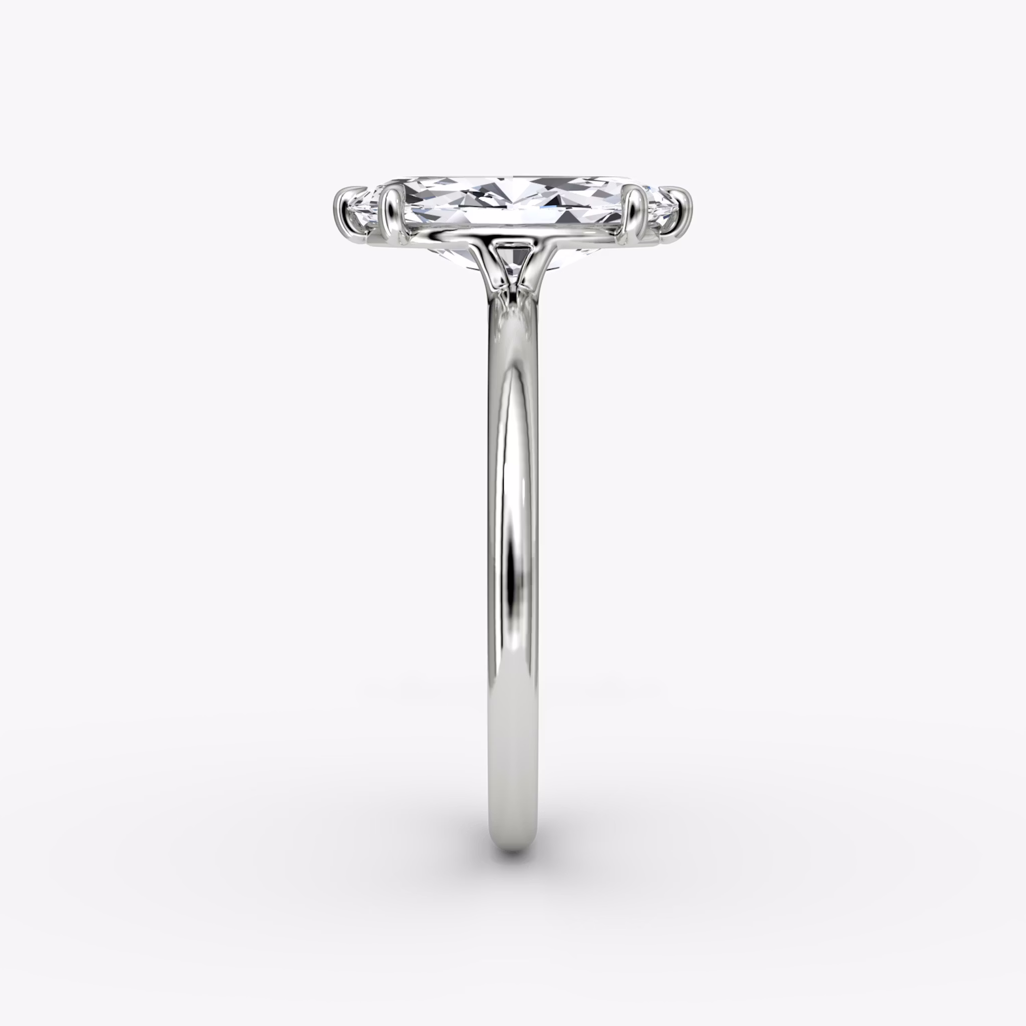 The Signature | Marquise | 18k | White Gold | bandAccent: Plain | bandWidth: standard | hiddenHalo: no | diamondOrientation: vertical | caratWeight: other