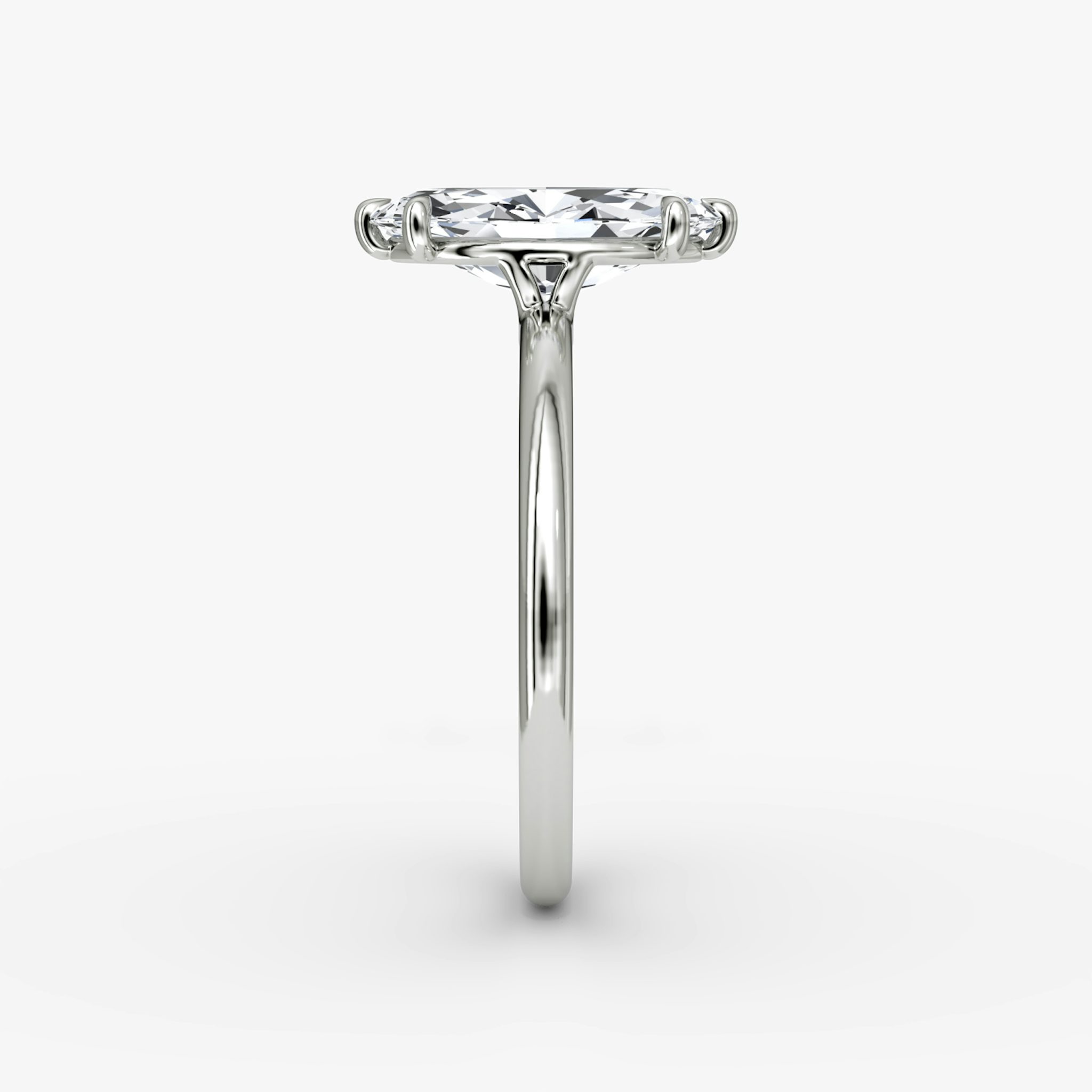 The Signature | Marquise | 18k | White Gold | bandAccent: Plain | bandWidth: standard | hiddenHalo: no | diamondOrientation: vertical | caratWeight: other