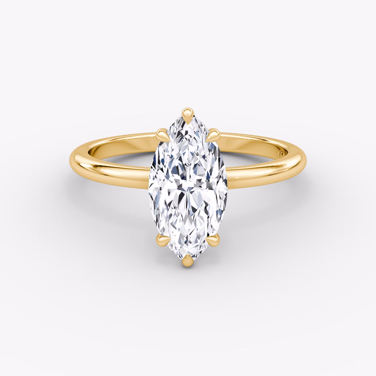 The Signature | Marquise | 18k | Yellow Gold | bandAccent: Plain | bandWidth: standard | hiddenHalo: no | diamondOrientation: vertical | caratWeight: other