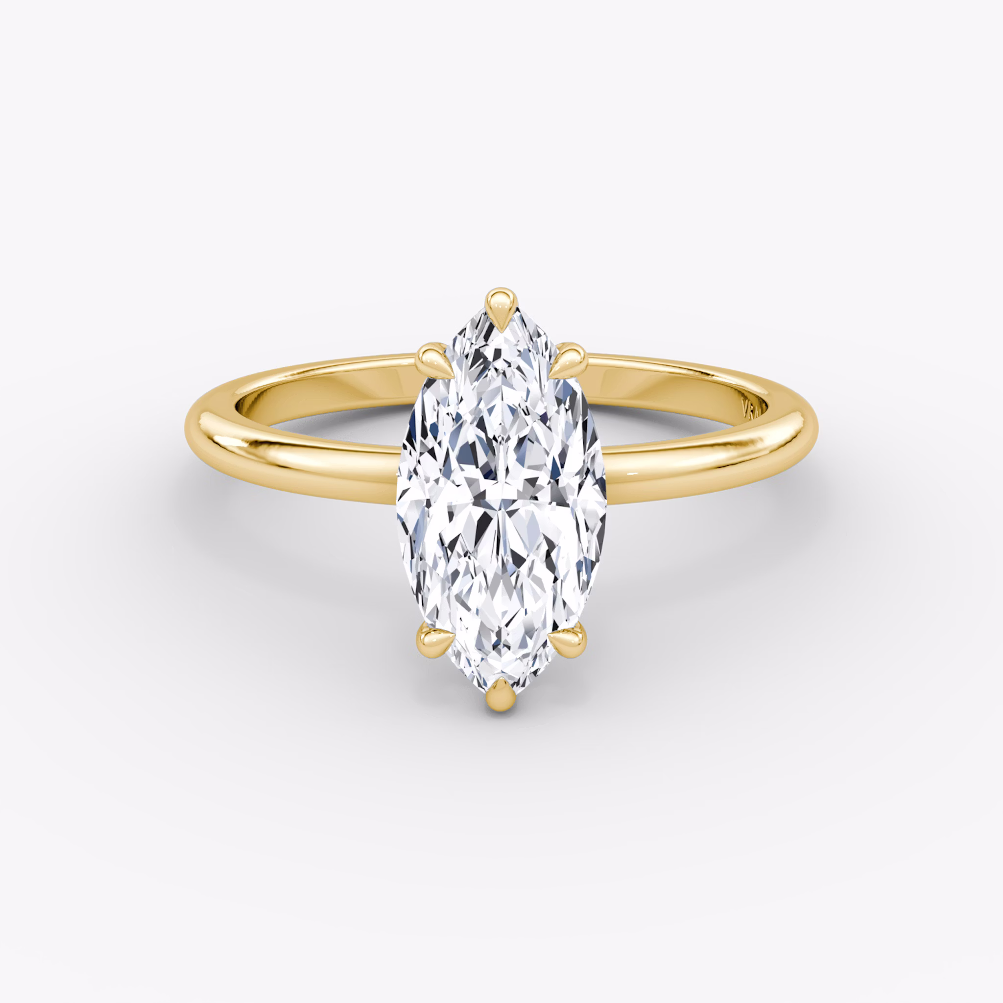 The Signature | Marquise | 18k | Yellow Gold | bandAccent: Plain | bandWidth: standard | hiddenHalo: no | diamondOrientation: vertical | caratWeight: other