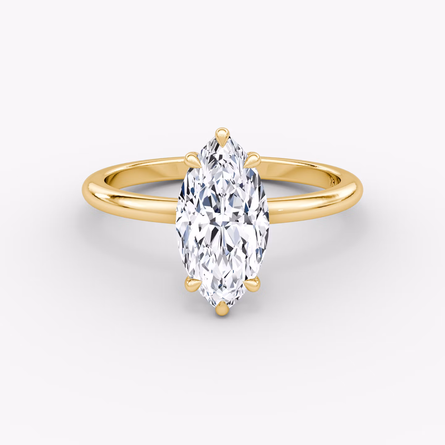 The Signature | Marquise | 18k | Yellow Gold | bandAccent: Plain | bandWidth: standard | hiddenHalo: no | diamondOrientation: vertical | caratWeight: other
