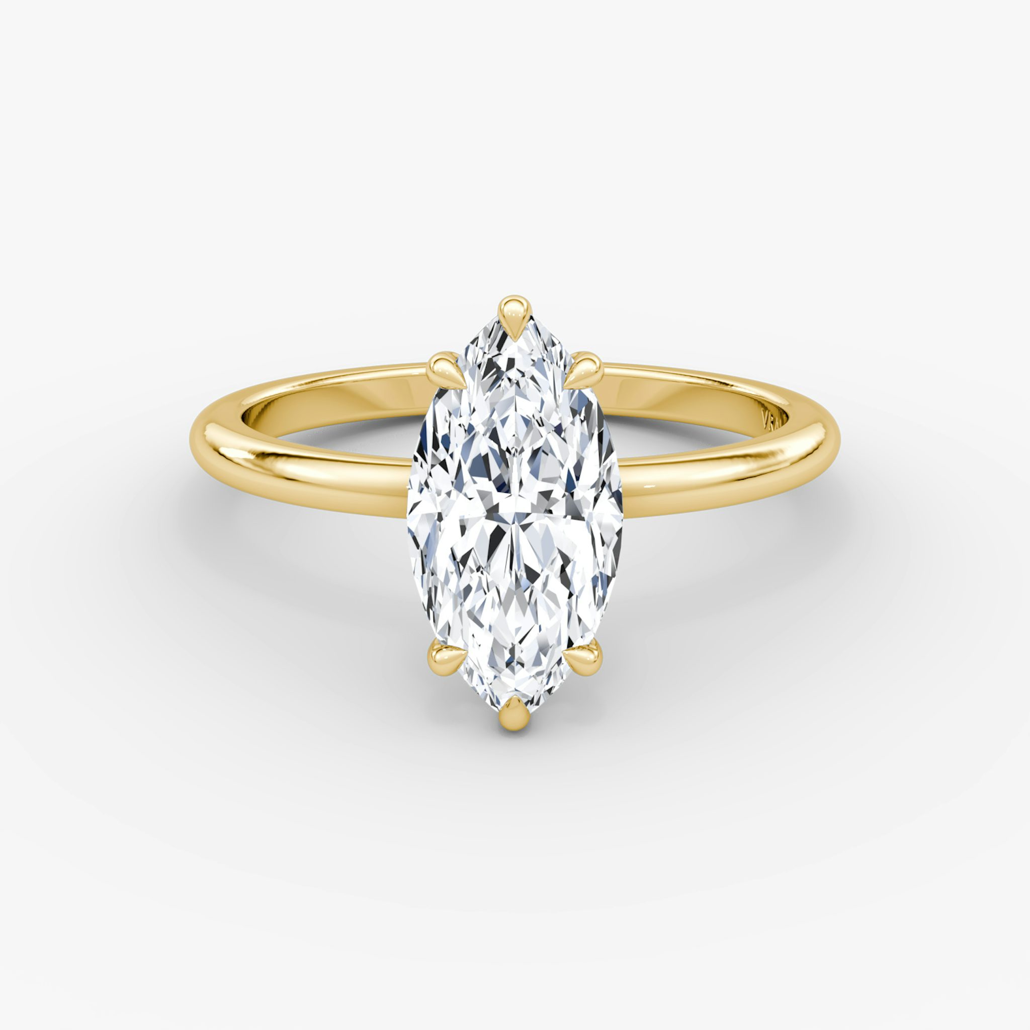 The Signature | Marquise | 18k | Yellow Gold | bandAccent: Plain | bandWidth: standard | hiddenHalo: no | diamondOrientation: vertical | caratWeight: other