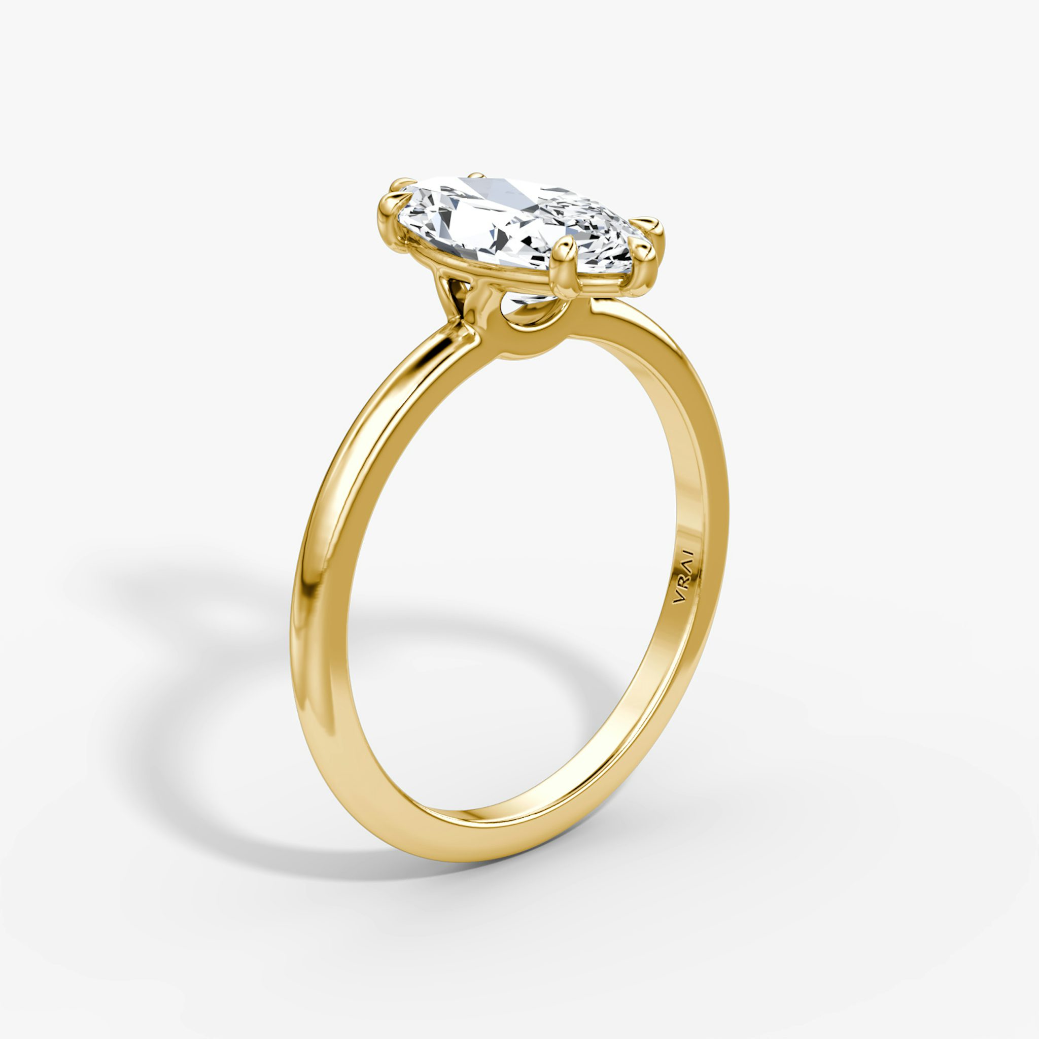 The Signature | Marquise | 18k | Yellow Gold | bandAccent: Plain | bandWidth: standard | hiddenHalo: no | diamondOrientation: vertical | caratWeight: other
