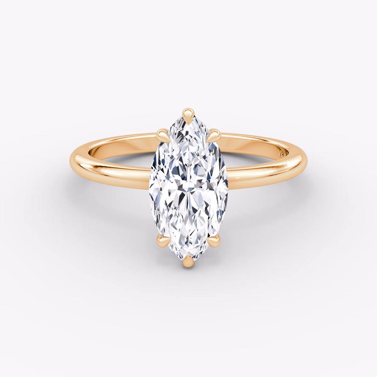 The Signature | Marquise | 14k | Rose Gold | bandAccent: Plain | bandWidth: standard | hiddenHalo: no | diamondOrientation: vertical | caratWeight: other