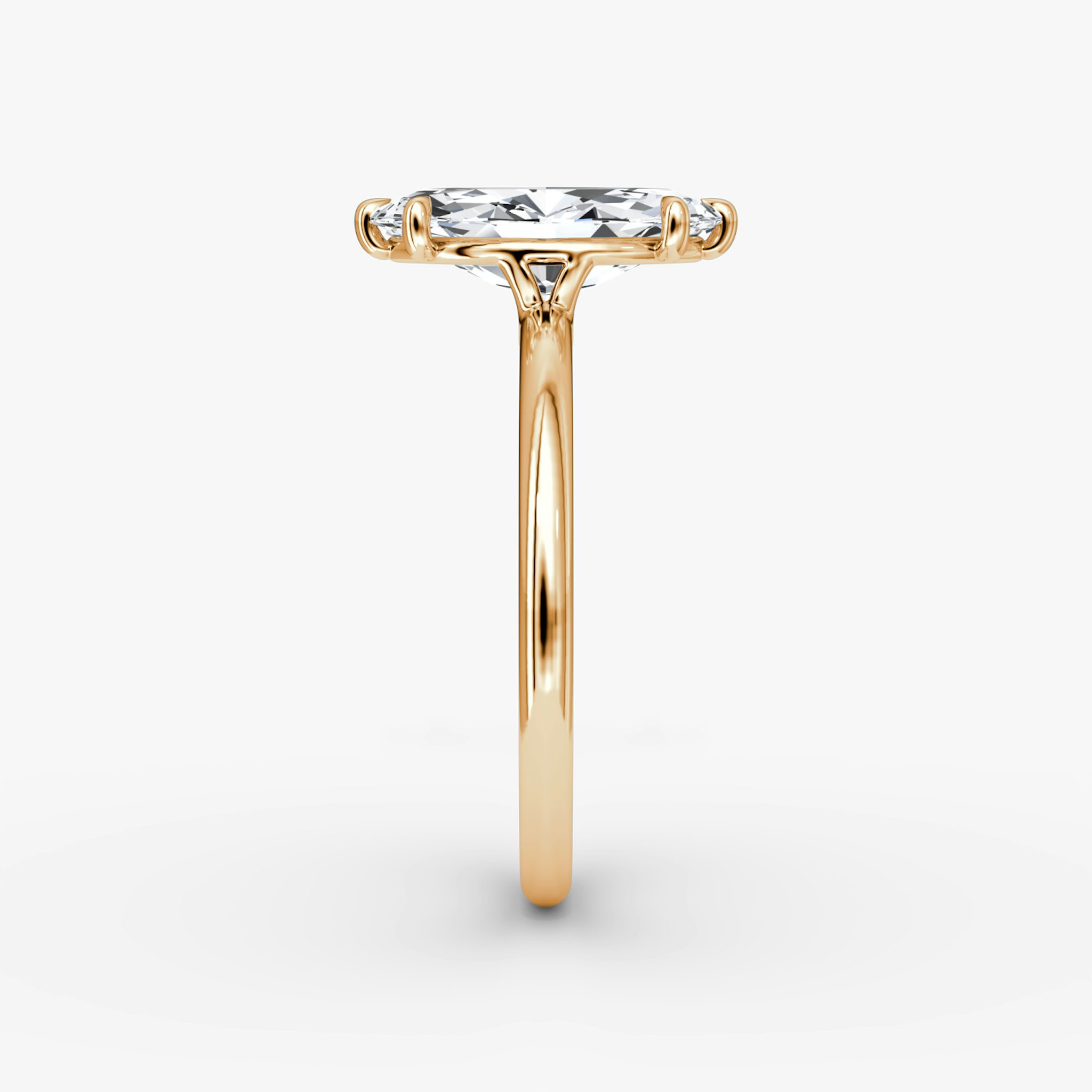The Signature | Marquise | 14k | Rose Gold | bandAccent: Plain | bandWidth: standard | hiddenHalo: no | diamondOrientation: vertical | caratWeight: other