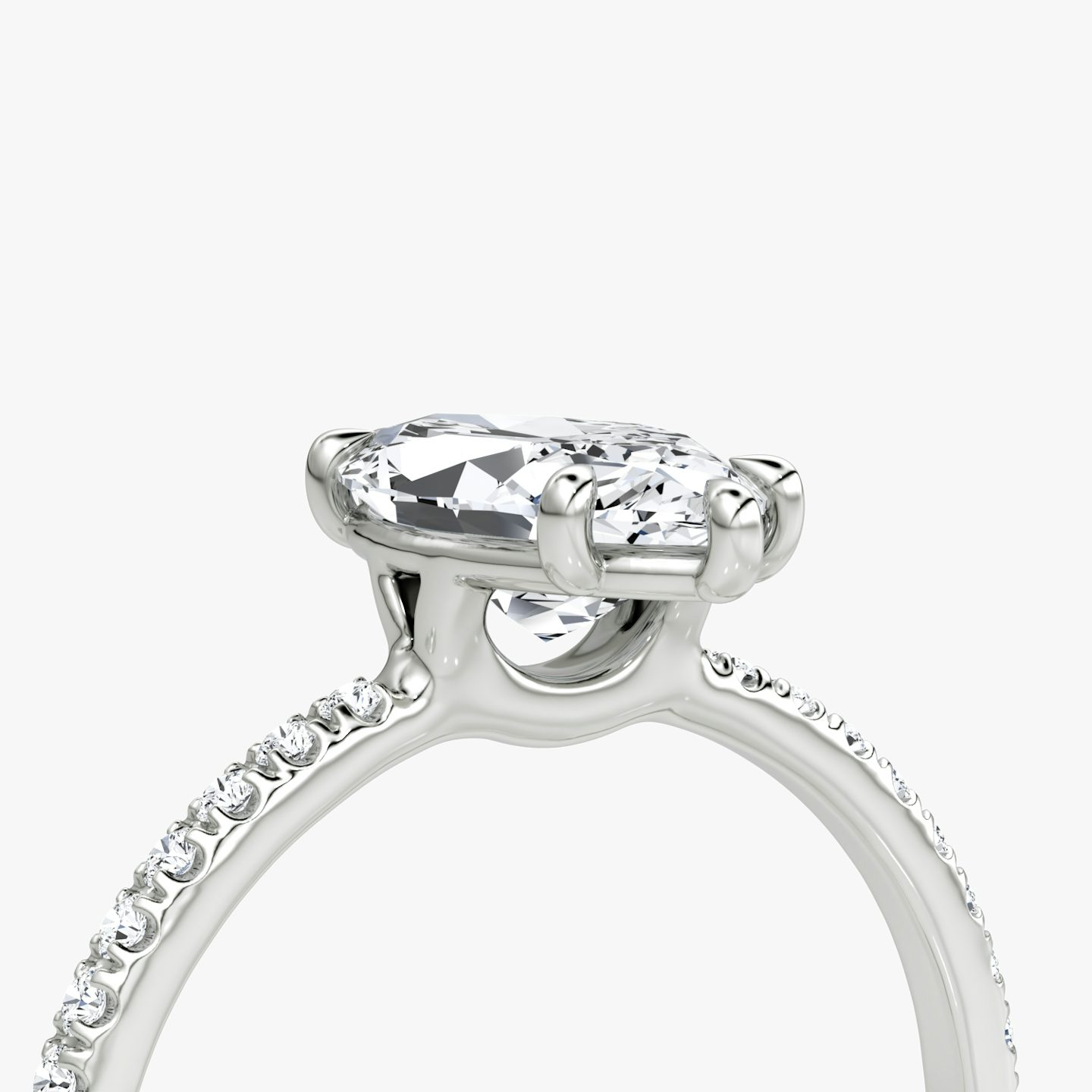 Signature | Marquise | 18k | Weißgold | bandAccent: Mit Pavé-Besatz | bandWidth: standard | hiddenHalo: no | diamondOrientation: vertical | caratWeight: other