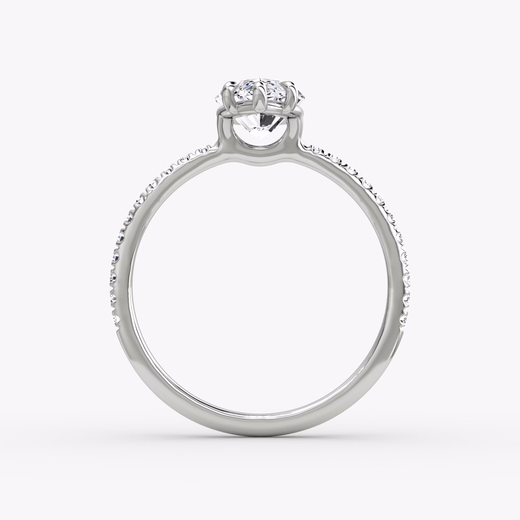 The Signature | Marquise | 18k | White Gold | bandAccent: Pavé | bandWidth: standard | hiddenHalo: no | diamondOrientation: vertical | caratWeight: other