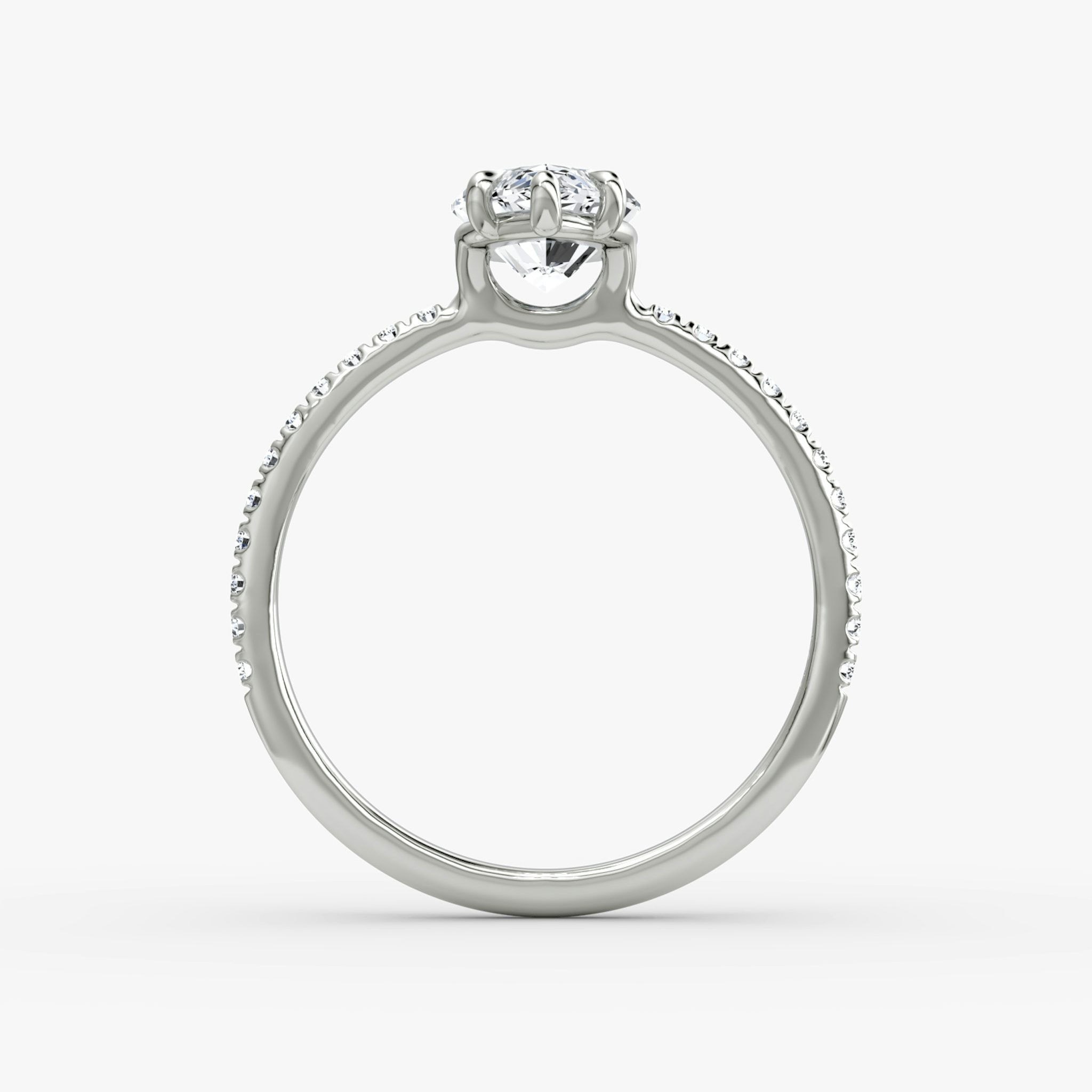 The Signature | Marquise | 18k | White Gold | bandAccent: Pavé | bandWidth: standard | hiddenHalo: no | diamondOrientation: vertical | caratWeight: other