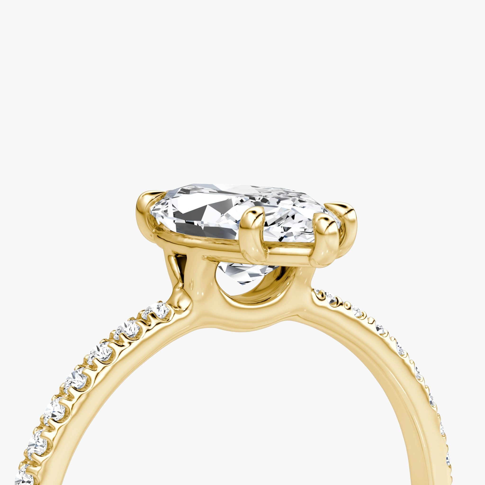 The Signature | Marquise | 18k | Yellow Gold | bandAccent: Pavé | bandWidth: standard | hiddenHalo: no | diamondOrientation: vertical | caratWeight: other