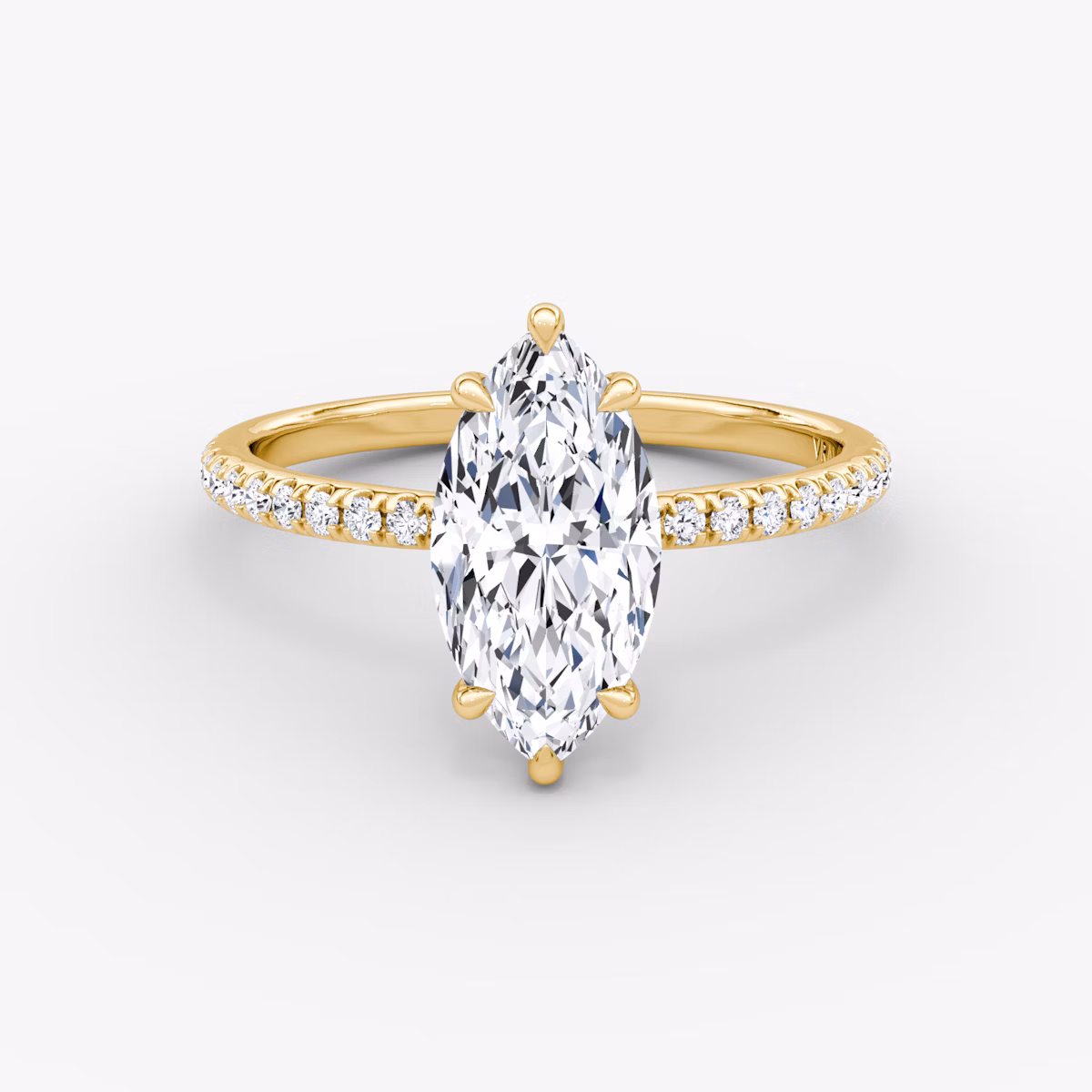 The Signature | Marquise | 18k | Yellow Gold | bandAccent: Pavé | bandWidth: standard | hiddenHalo: no | diamondOrientation: vertical | caratWeight: other