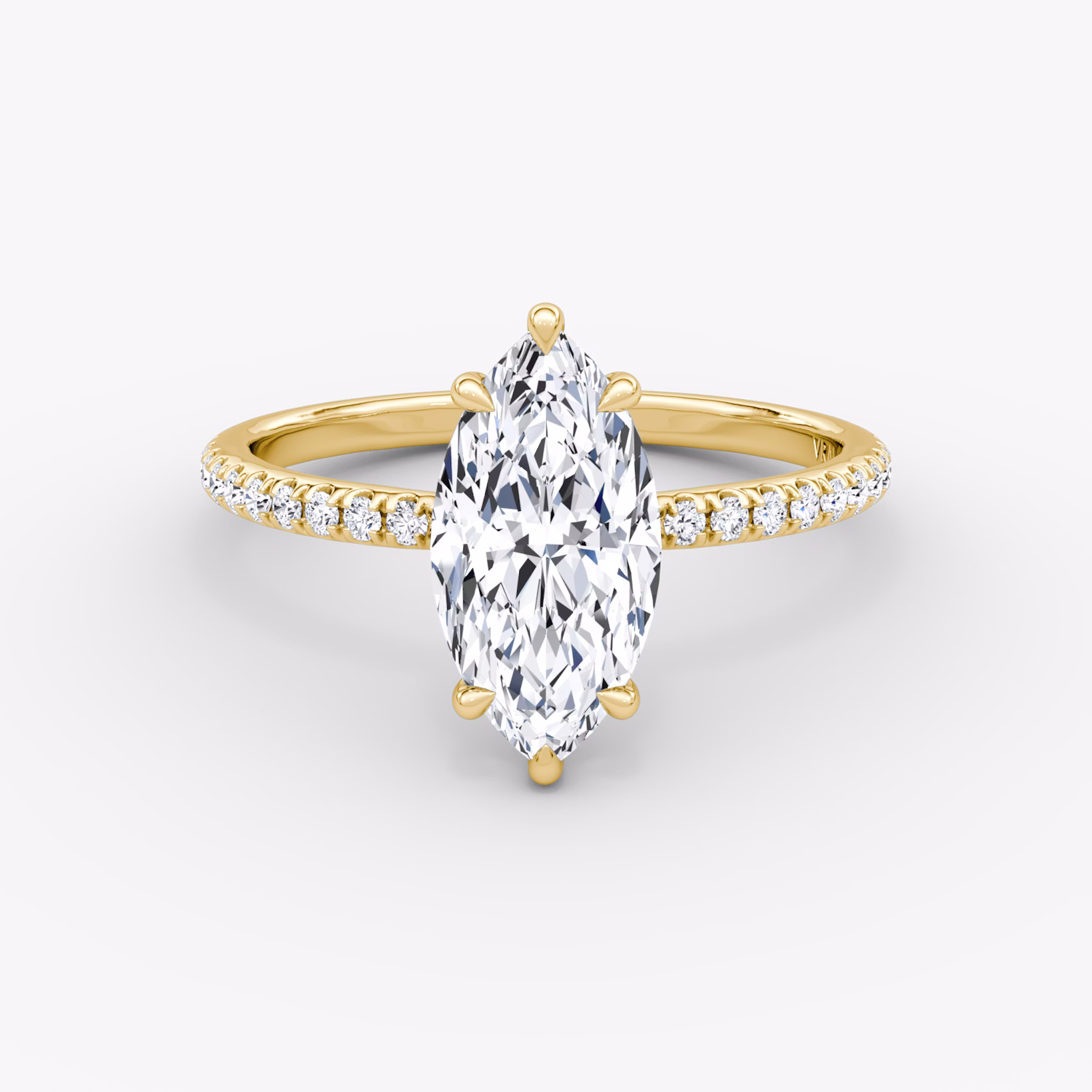 The Signature | Marquise | 18k | Yellow Gold | bandAccent: Pavé | bandWidth: standard | hiddenHalo: no | diamondOrientation: vertical | caratWeight: other