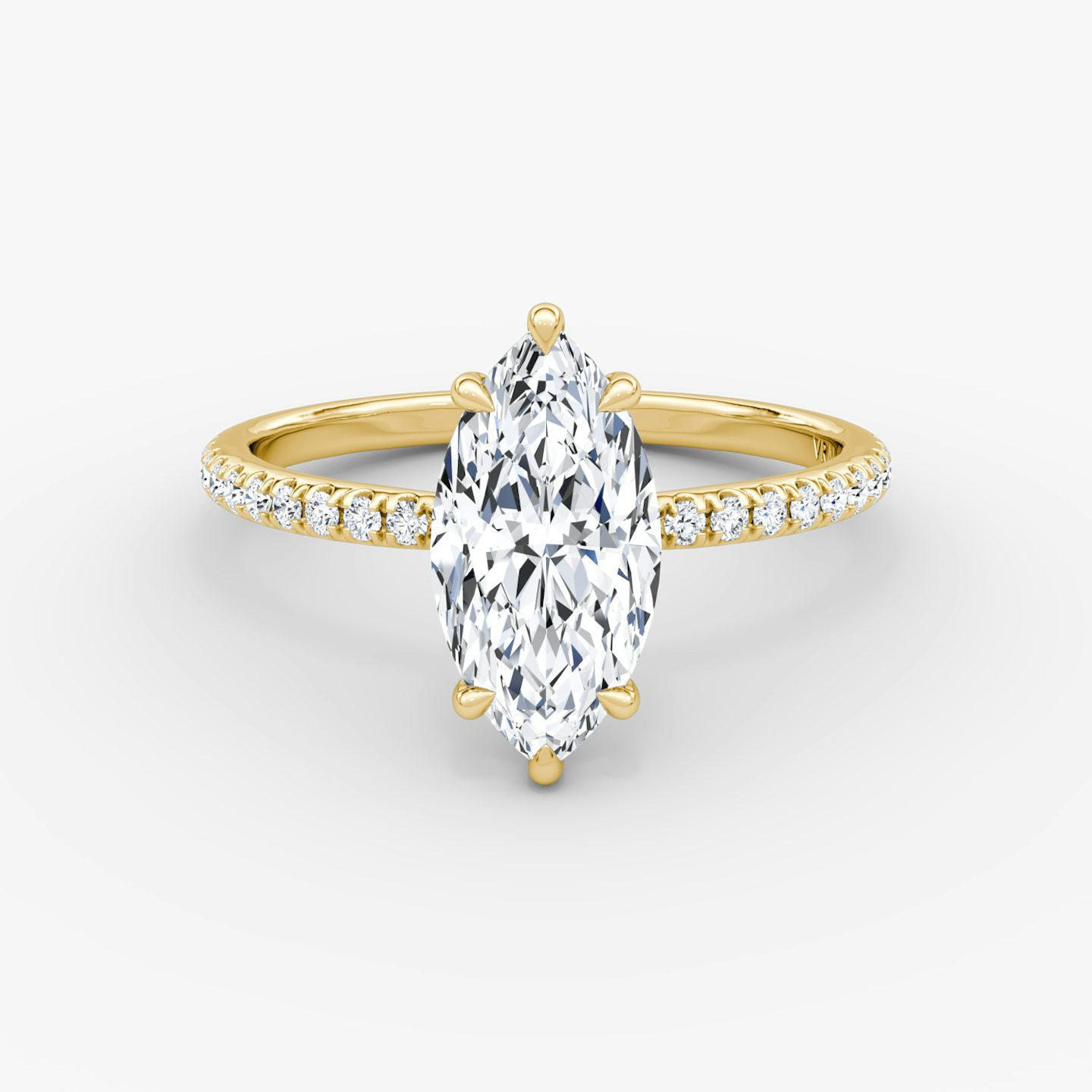 The Signature | Marquise | 18k | Yellow Gold | bandAccent: Pavé | bandWidth: standard | hiddenHalo: no | diamondOrientation: vertical | caratWeight: other