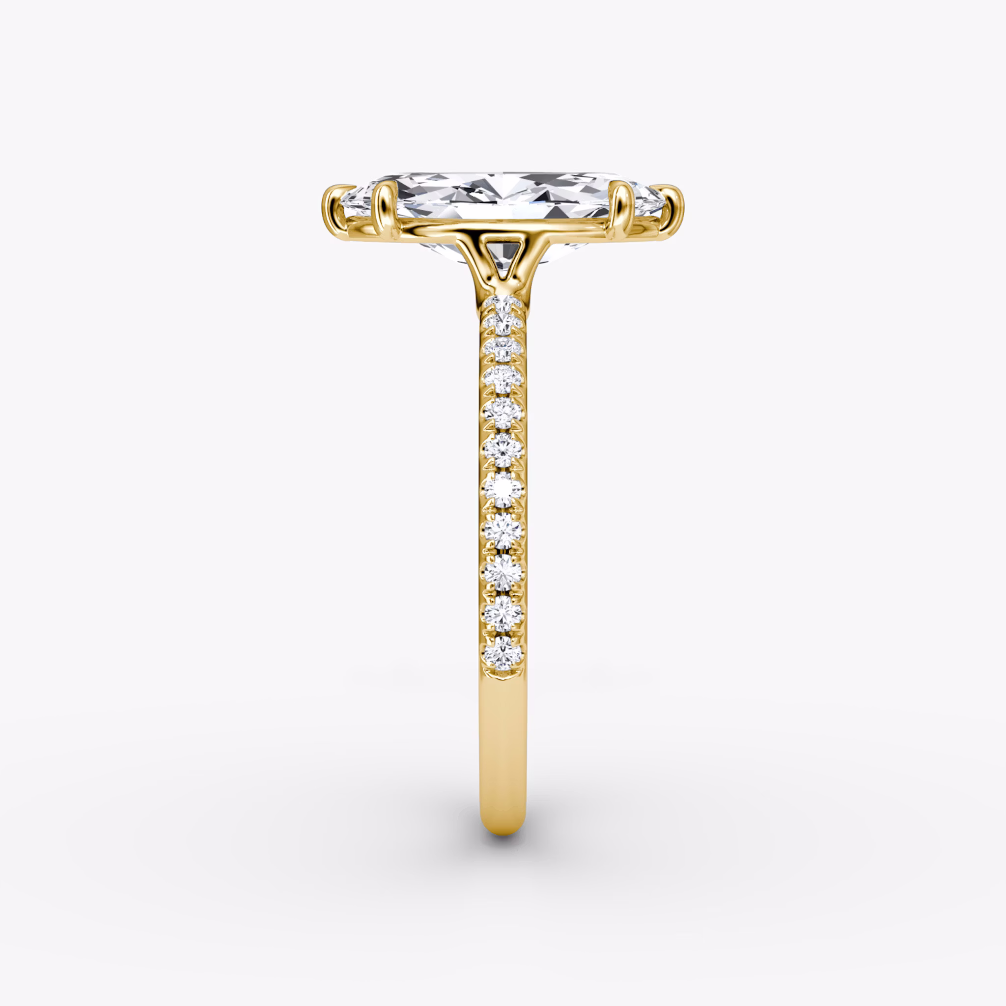 The Signature | Marquise | 18k | Yellow Gold | bandAccent: Pavé | bandWidth: standard | hiddenHalo: no | diamondOrientation: vertical | caratWeight: other