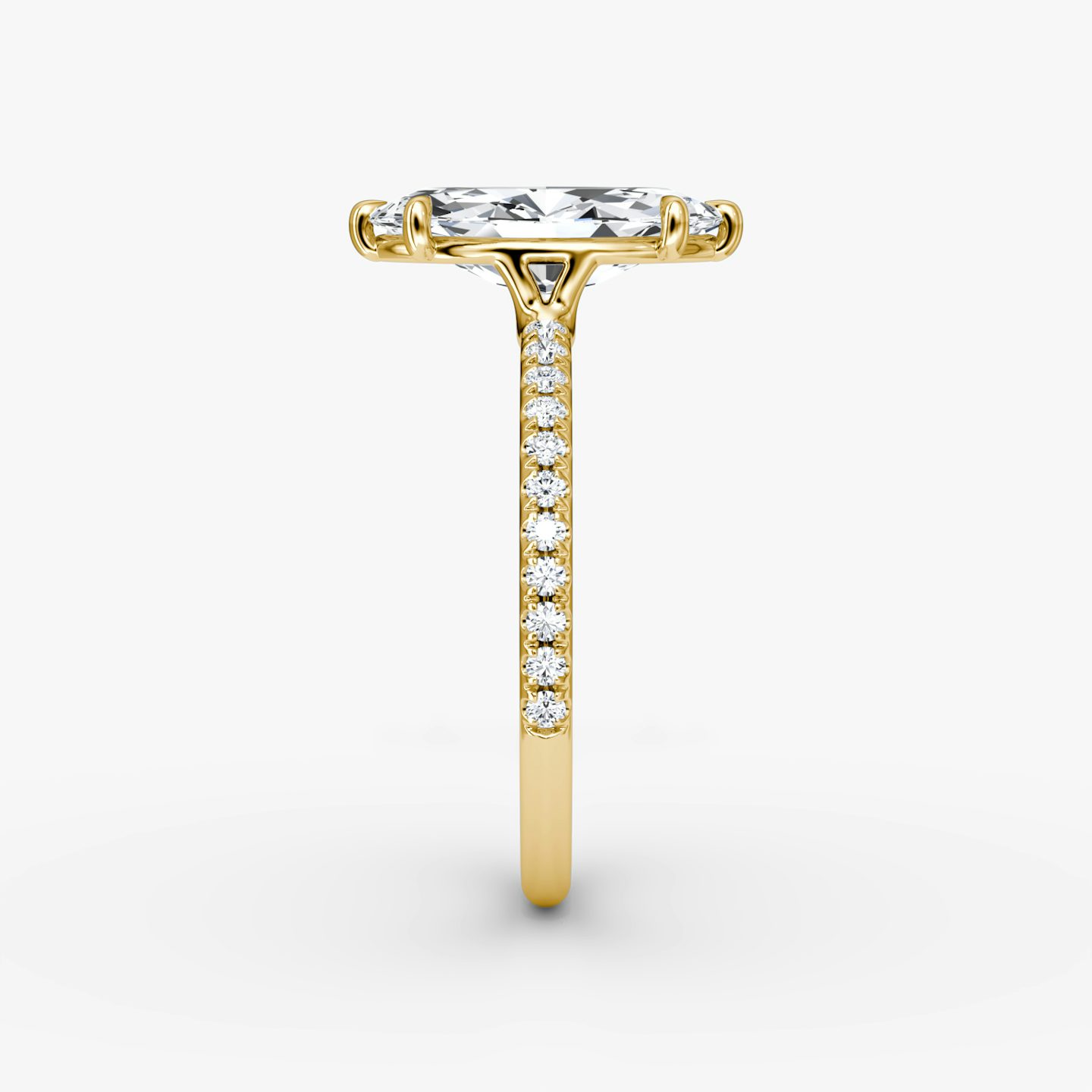 The Signature | Marquise | 18k | Yellow Gold | bandAccent: Pavé | bandWidth: standard | hiddenHalo: no | diamondOrientation: vertical | caratWeight: other