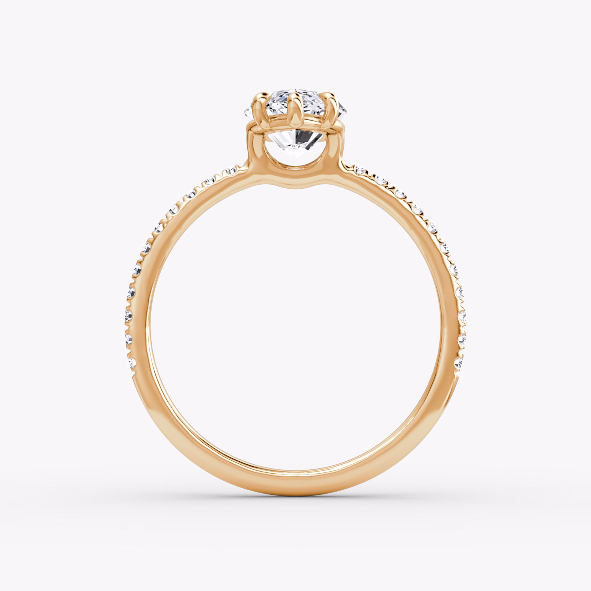 The Signature | Marquise | 14k | Rose Gold | bandAccent: Pavé | bandWidth: standard | hiddenHalo: no | diamondOrientation: vertical | caratWeight: other