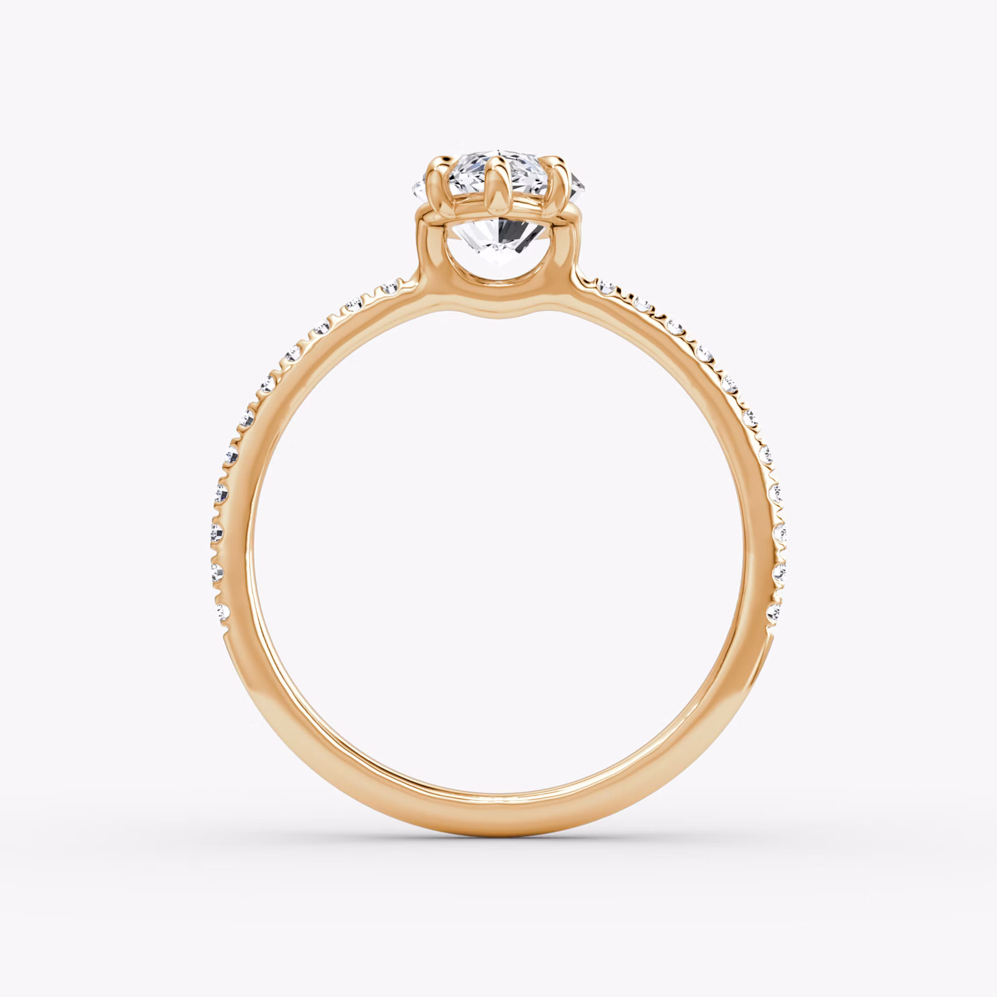 The Signature | Marquise | 14k | Rose Gold | bandAccent: Pavé | bandWidth: standard | hiddenHalo: no | diamondOrientation: vertical | caratWeight: other