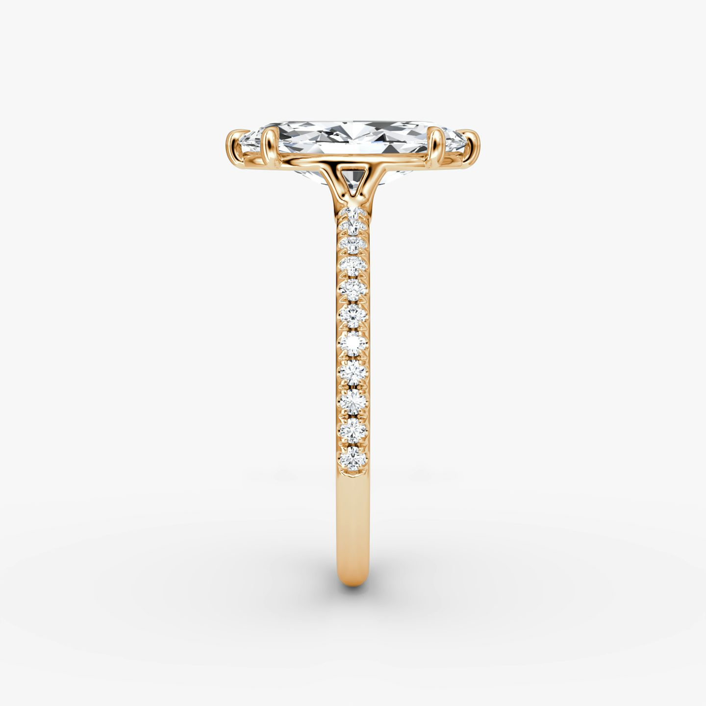 The Signature | Marquise | 14k | Rose Gold | bandAccent: Pavé | bandWidth: standard | hiddenHalo: no | diamondOrientation: vertical | caratWeight: other