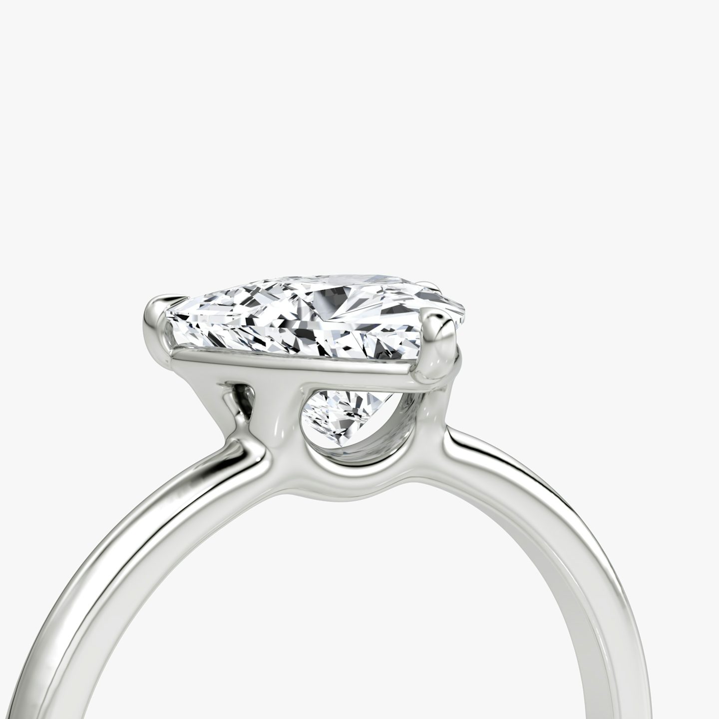 The Signature | Trillion | 18k | White Gold | bandAccent: Plain | bandWidth: standard | hiddenHalo: no | diamondOrientation: vertical | caratWeight: other