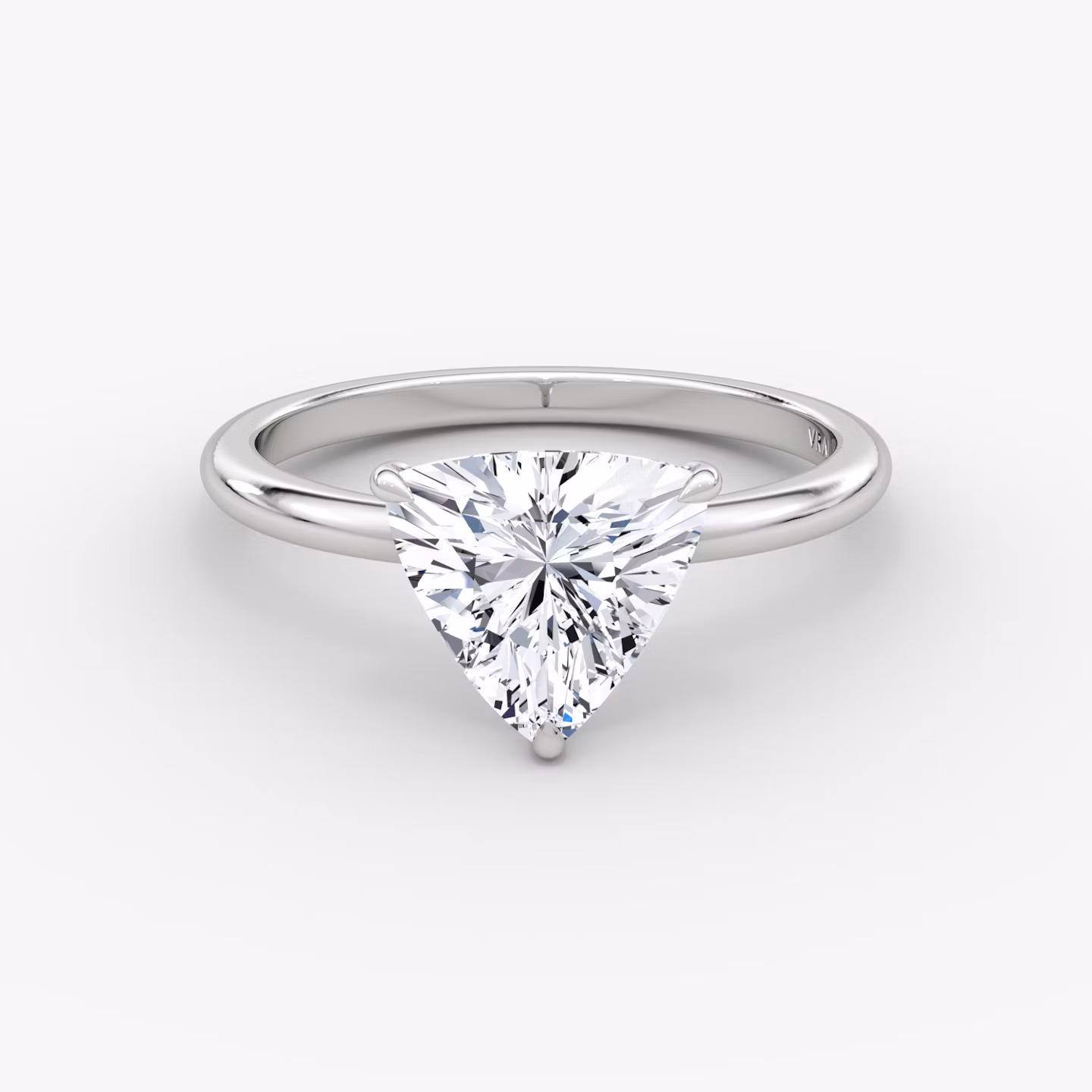 The Signature | Trillion | 18k | White Gold | bandAccent: Plain | bandWidth: standard | hiddenHalo: no | diamondOrientation: vertical | caratWeight: other