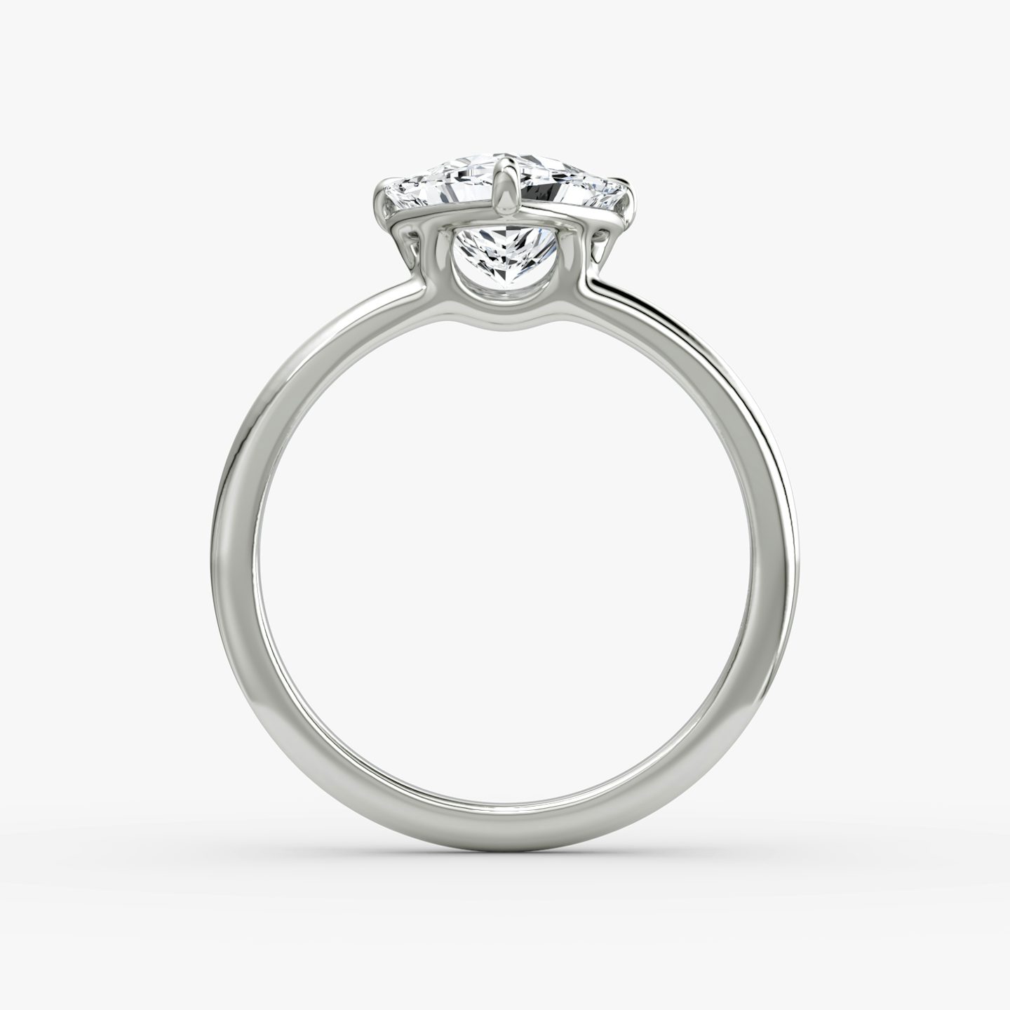 The Signature | Trillion | 18k | White Gold | bandAccent: Plain | bandWidth: standard | hiddenHalo: no | diamondOrientation: vertical | caratWeight: other