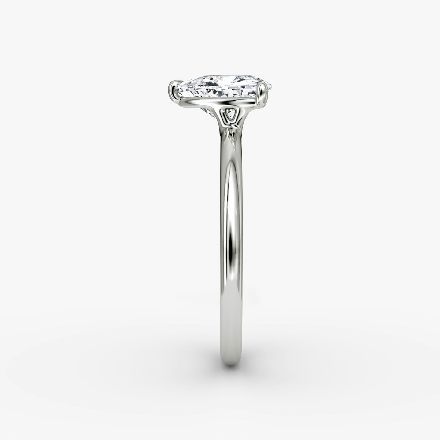 The Signature | Trillion | 18k | White Gold | bandAccent: Plain | bandWidth: standard | hiddenHalo: no | diamondOrientation: vertical | caratWeight: other