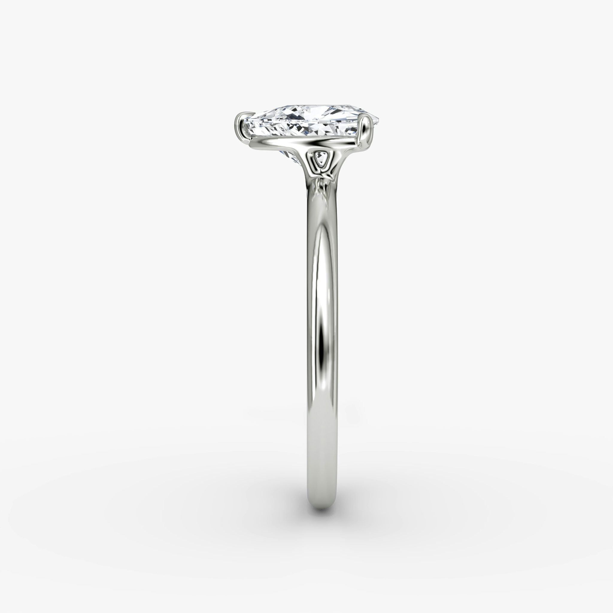 The Signature | Trillion | 18k | White Gold | bandAccent: Plain | bandWidth: standard | hiddenHalo: no | diamondOrientation: vertical | caratWeight: other