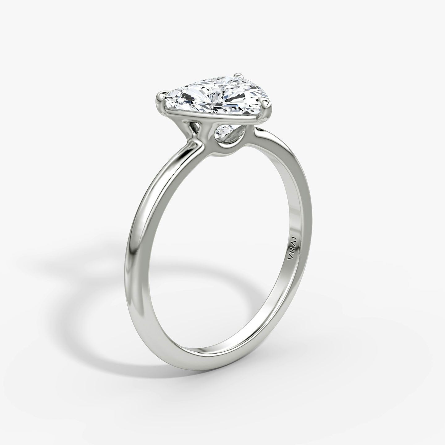 The Signature | Trillion | 18k | White Gold | bandAccent: Plain | bandWidth: standard | hiddenHalo: no | diamondOrientation: vertical | caratWeight: other