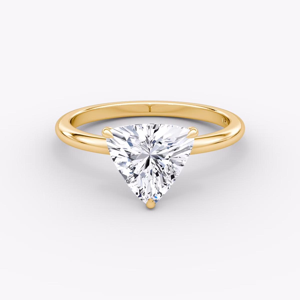 The Signature | Trillion | 18k | Yellow Gold | bandAccent: Plain | bandWidth: standard | hiddenHalo: no | diamondOrientation: vertical | caratWeight: other