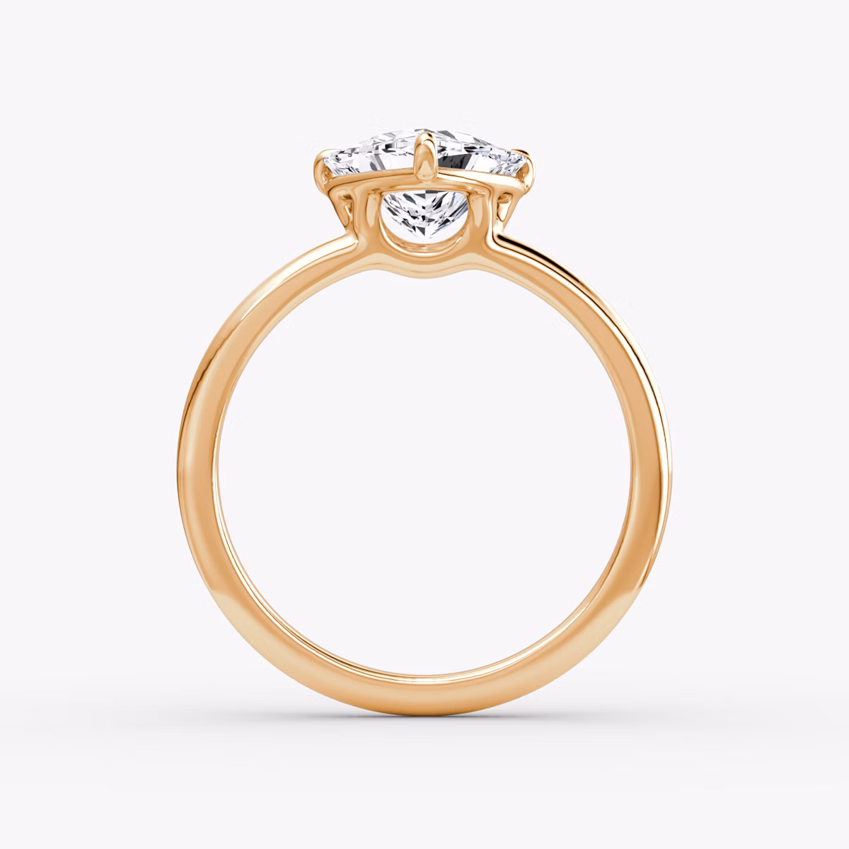 The Signature | Trillion | 14k | Rose Gold | bandAccent: Plain | bandWidth: standard | hiddenHalo: no | diamondOrientation: vertical | caratWeight: other
