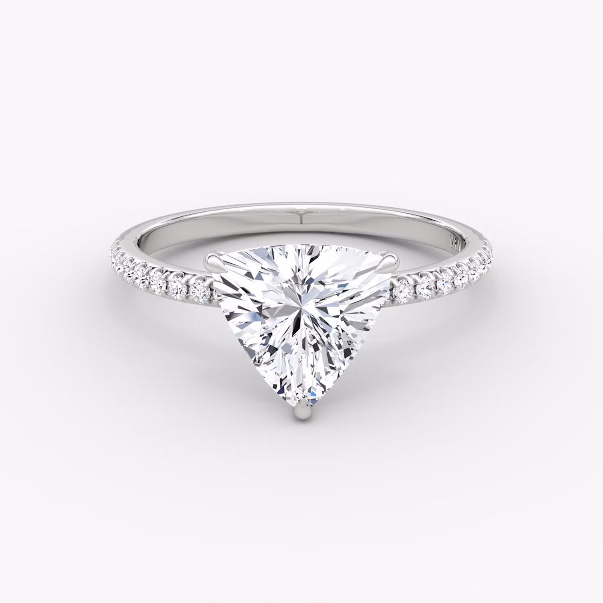 The Signature | Trillion | Platinum | bandAccent: Pavé | bandWidth: standard | hiddenHalo: no | diamondOrientation: vertical | caratWeight: other