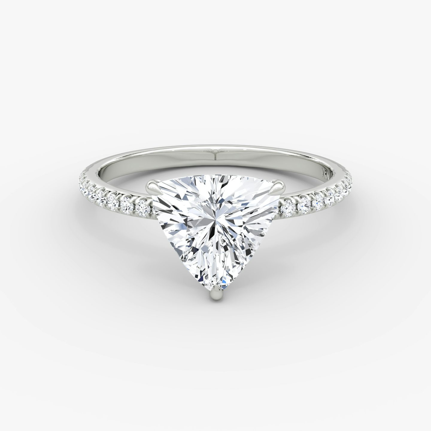 The Signature | Trillion | Platinum | bandAccent: Pavé | bandWidth: standard | hiddenHalo: no | diamondOrientation: vertical | caratWeight: other