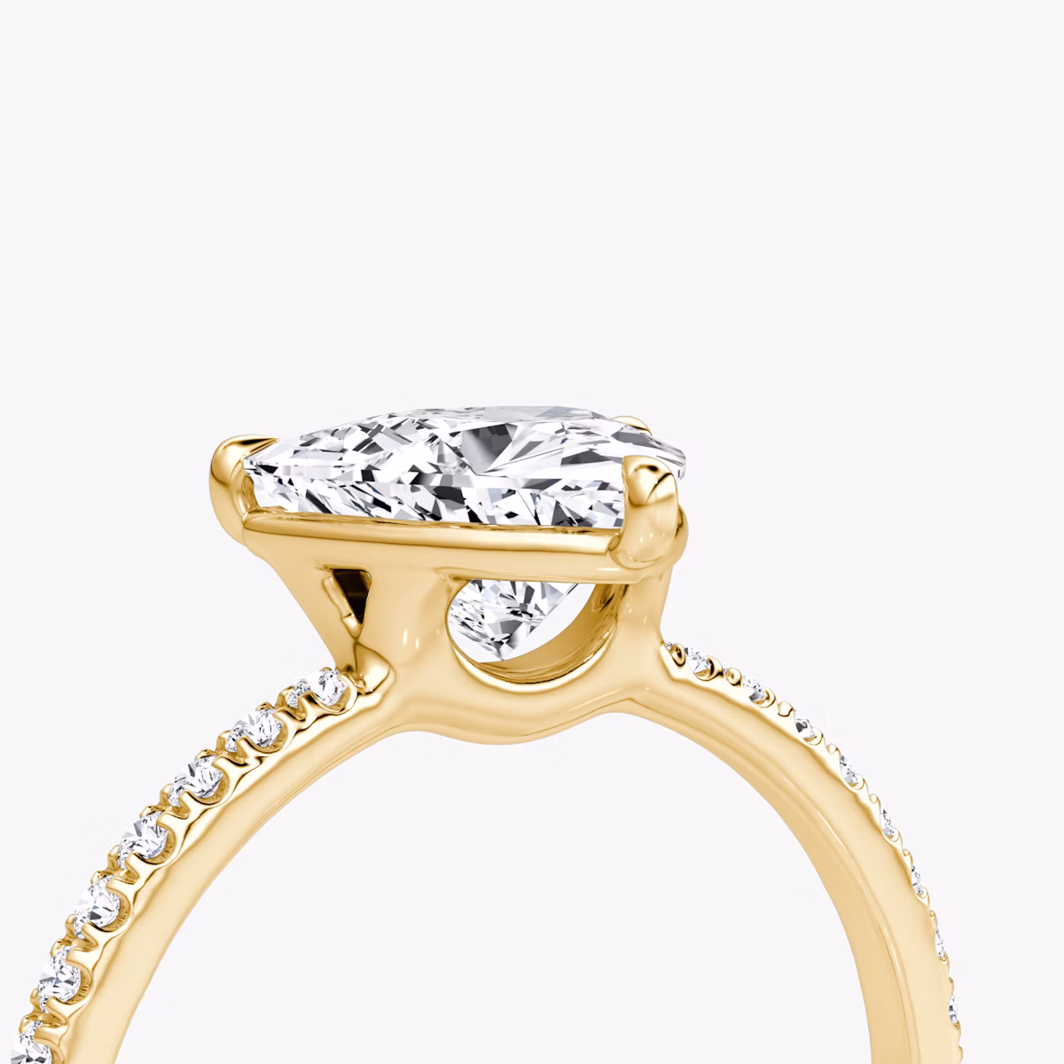 The Signature | Trillion | 18k | Yellow Gold | bandAccent: Pavé | bandWidth: standard | hiddenHalo: no | diamondOrientation: vertical | caratWeight: other