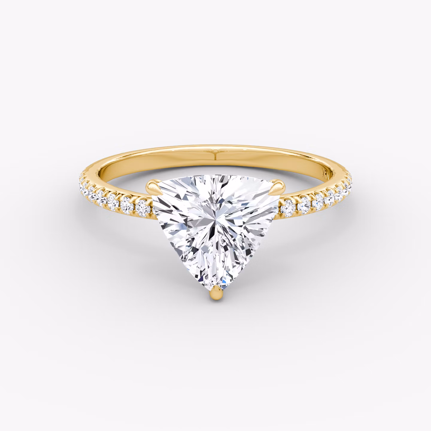 Anillo de compromiso Signature | Trillón | 18k | Oro amarillo | bandAccent: Pavé | bandWidth: standard | hiddenHalo: no | diamondOrientation: horizontal | caratWeight: other
