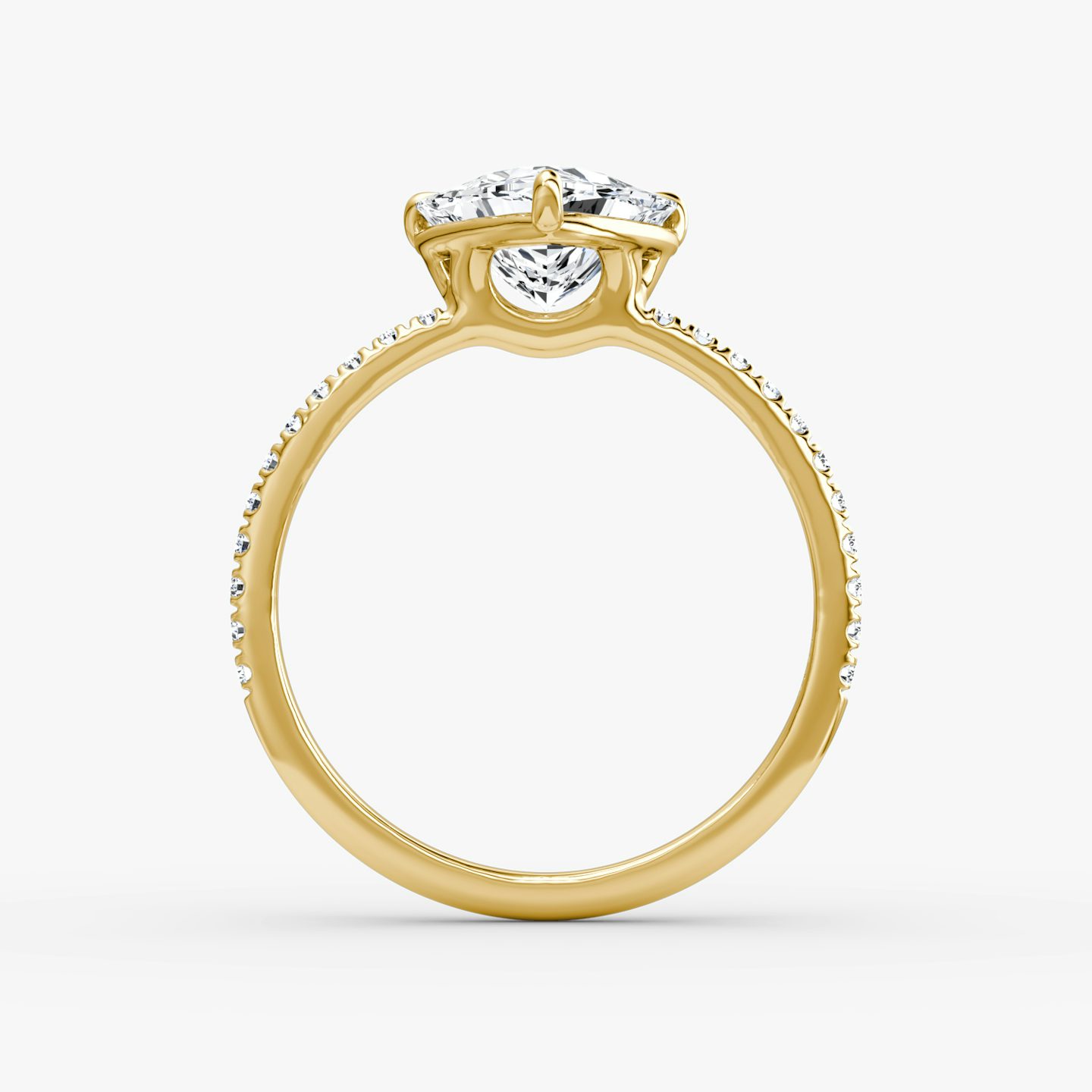 Anillo de compromiso Signature | Trillón | 18k | Oro amarillo | bandAccent: Pavé | bandWidth: standard | hiddenHalo: no | diamondOrientation: horizontal | caratWeight: other