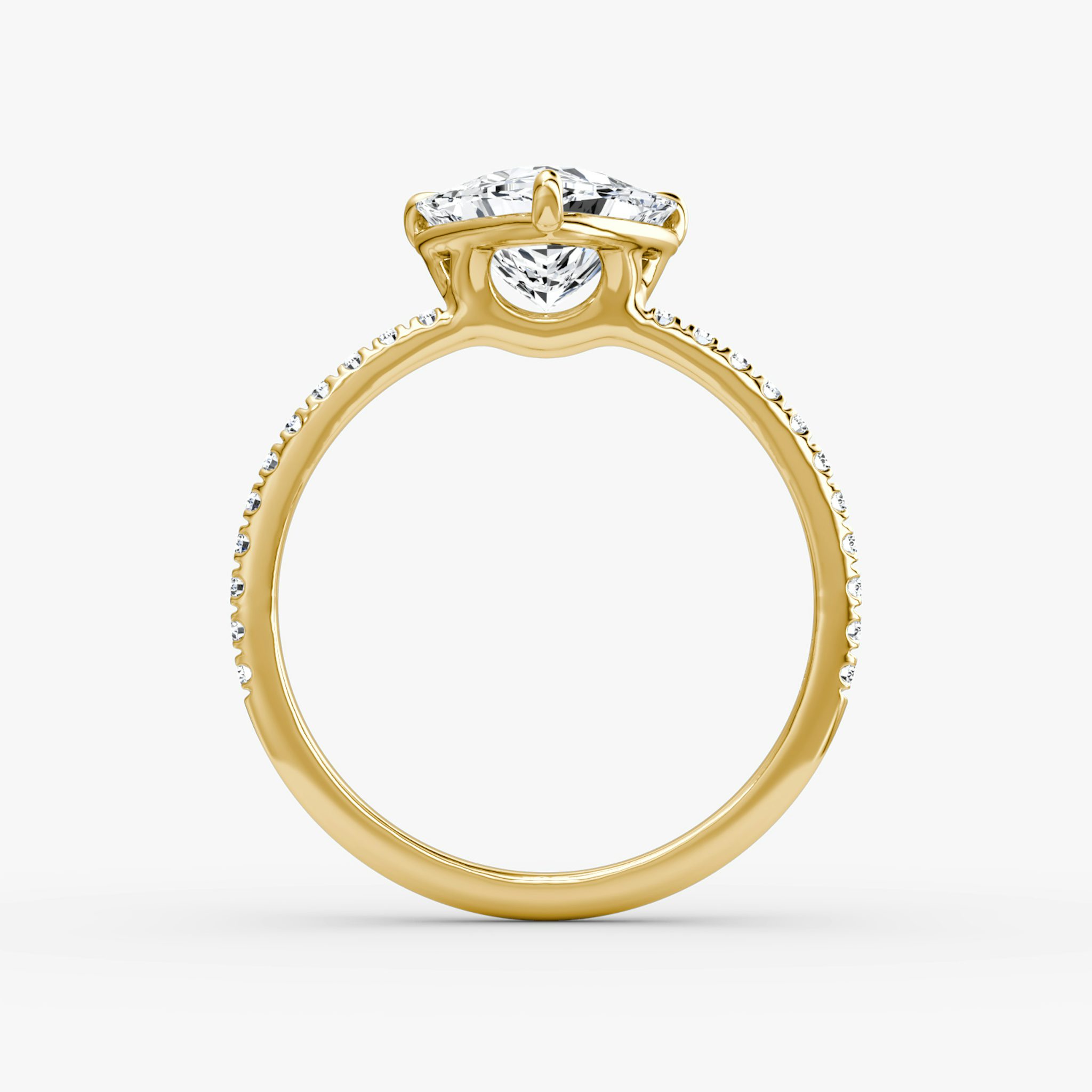 The Signature | Trillion | 18k | Yellow Gold | bandAccent: Pavé | bandWidth: standard | hiddenHalo: no | diamondOrientation: vertical | caratWeight: other