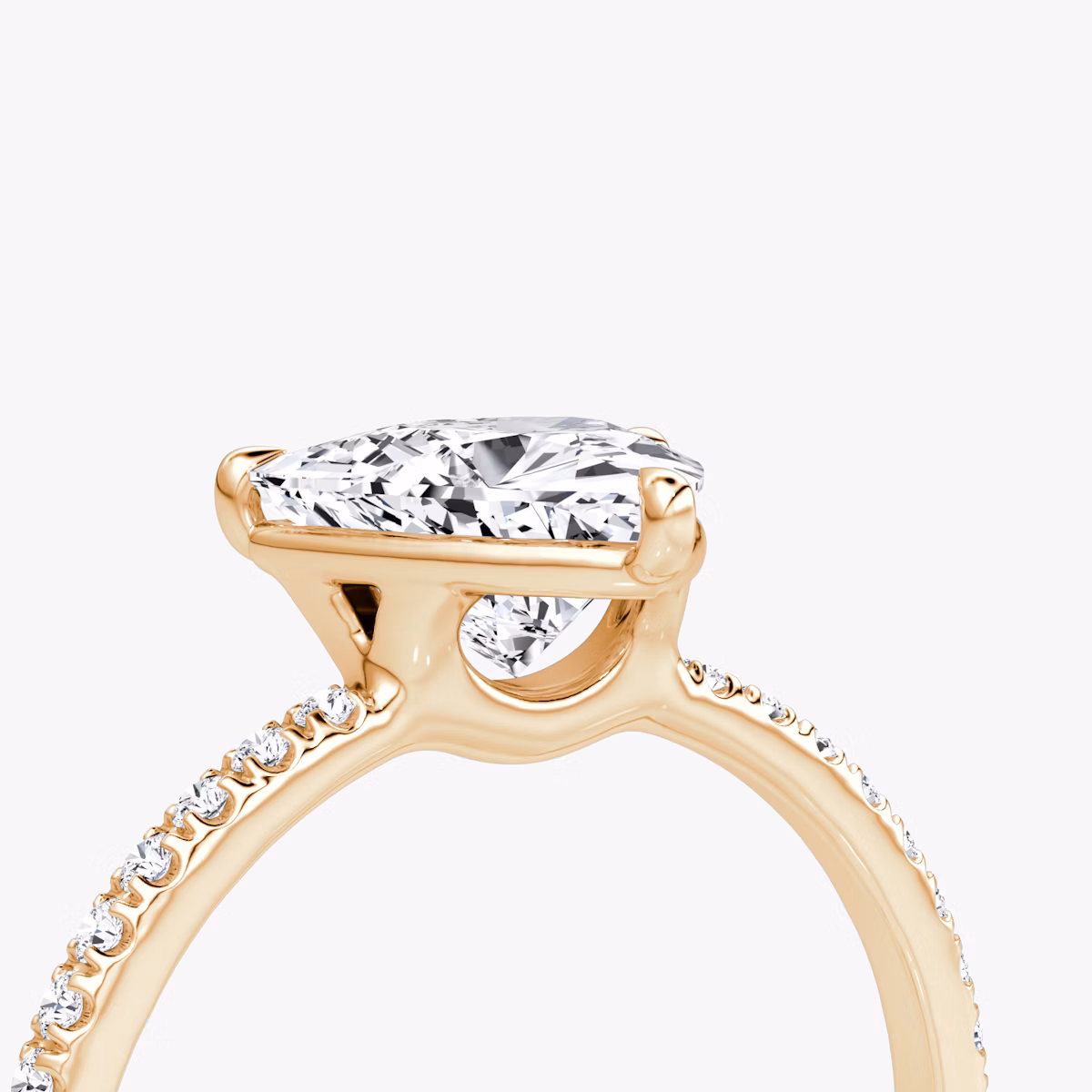 The Signature | Trillion | 14k | Rose Gold | bandAccent: Pavé | bandWidth: standard | hiddenHalo: no | diamondOrientation: vertical | caratWeight: other