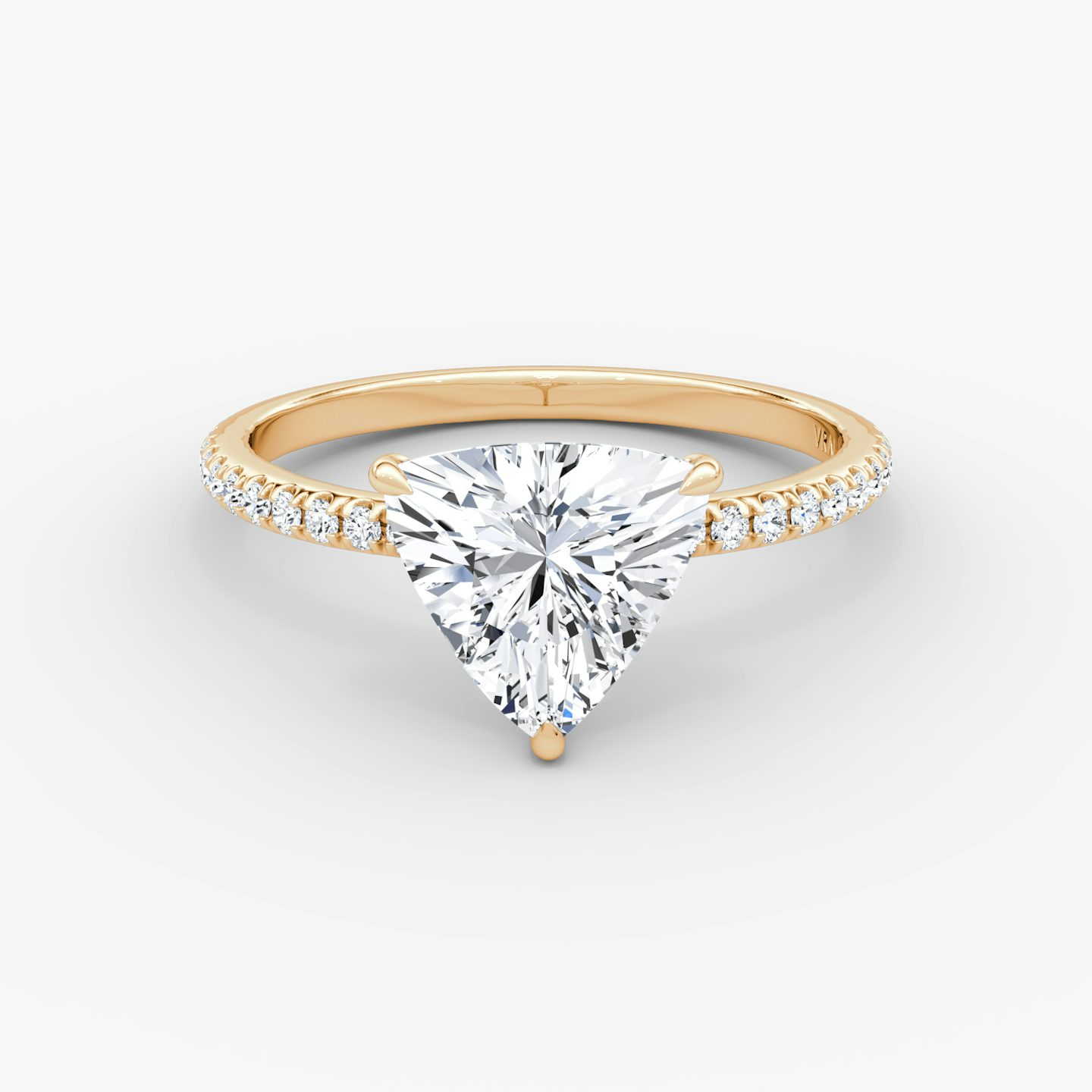 Anillo de compromiso Signature | Trillón | 14k | Oro rosa | bandAccent: Pavé | bandWidth: standard | hiddenHalo: no | diamondOrientation: vertical | caratWeight: other