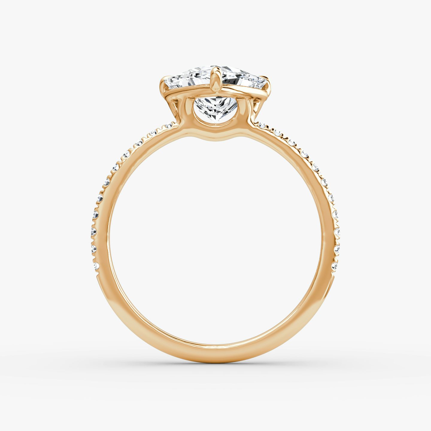 Anillo de compromiso Signature | Trillón | 14k | Oro rosa | bandAccent: Pavé | bandWidth: standard | hiddenHalo: no | diamondOrientation: vertical | caratWeight: other