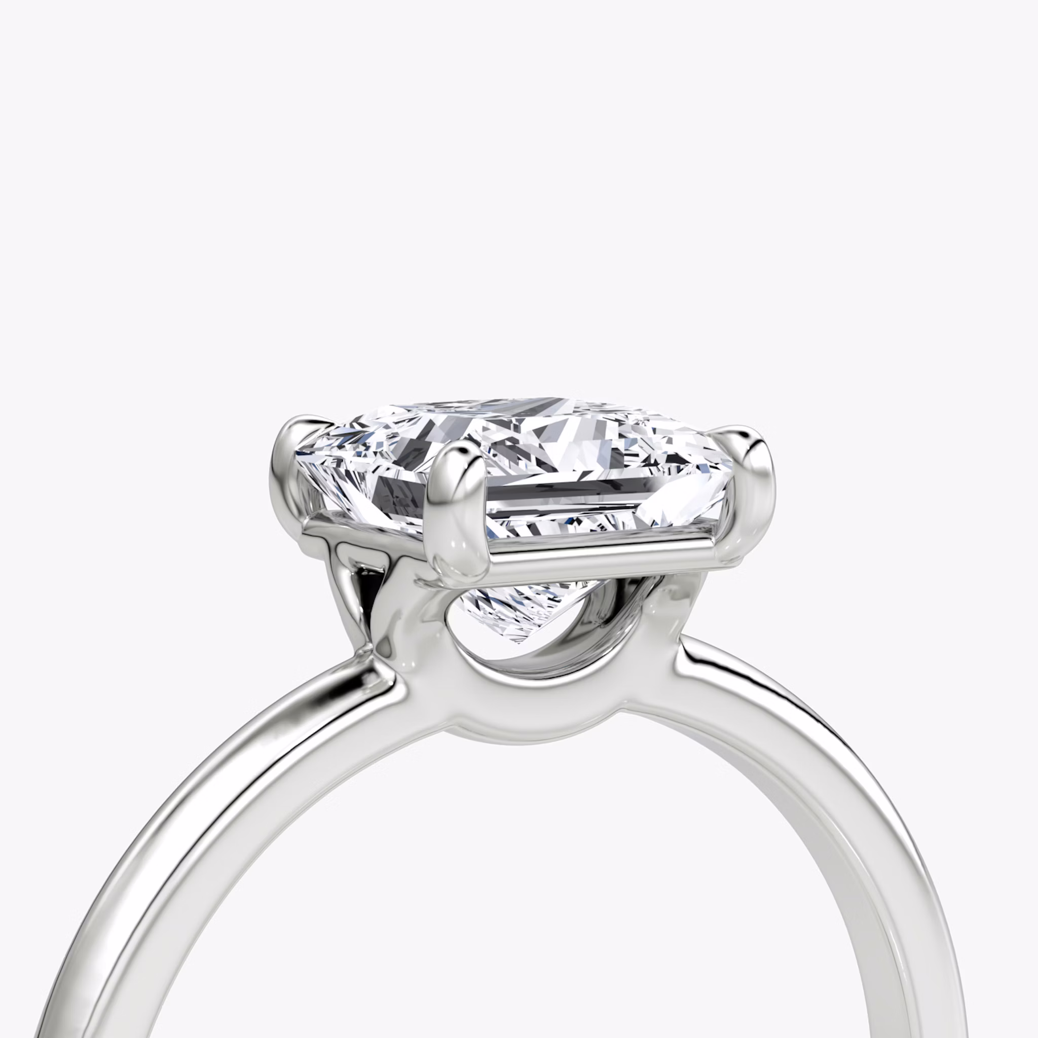 The Signature | Princess | 18k | White Gold | bandAccent: Plain | bandWidth: standard | hiddenHalo: no | diamondOrientation: vertical | caratWeight: other
